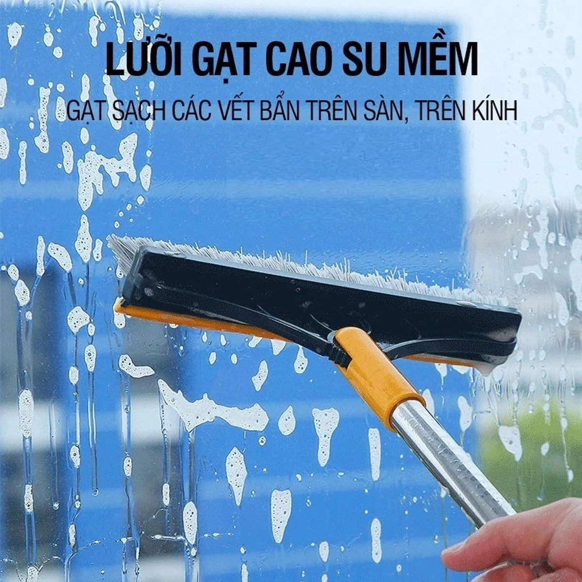 Mô tả Cây Chổi Cọ Sàn Nhà Vệ Sinh Amalife Thông Minh, Bàn Chải Chà Sàn Nhà Tắm, Gạt Nước Đa Năng Cán Nhôm Cọ Khe Hẹp Góc Tường - 2