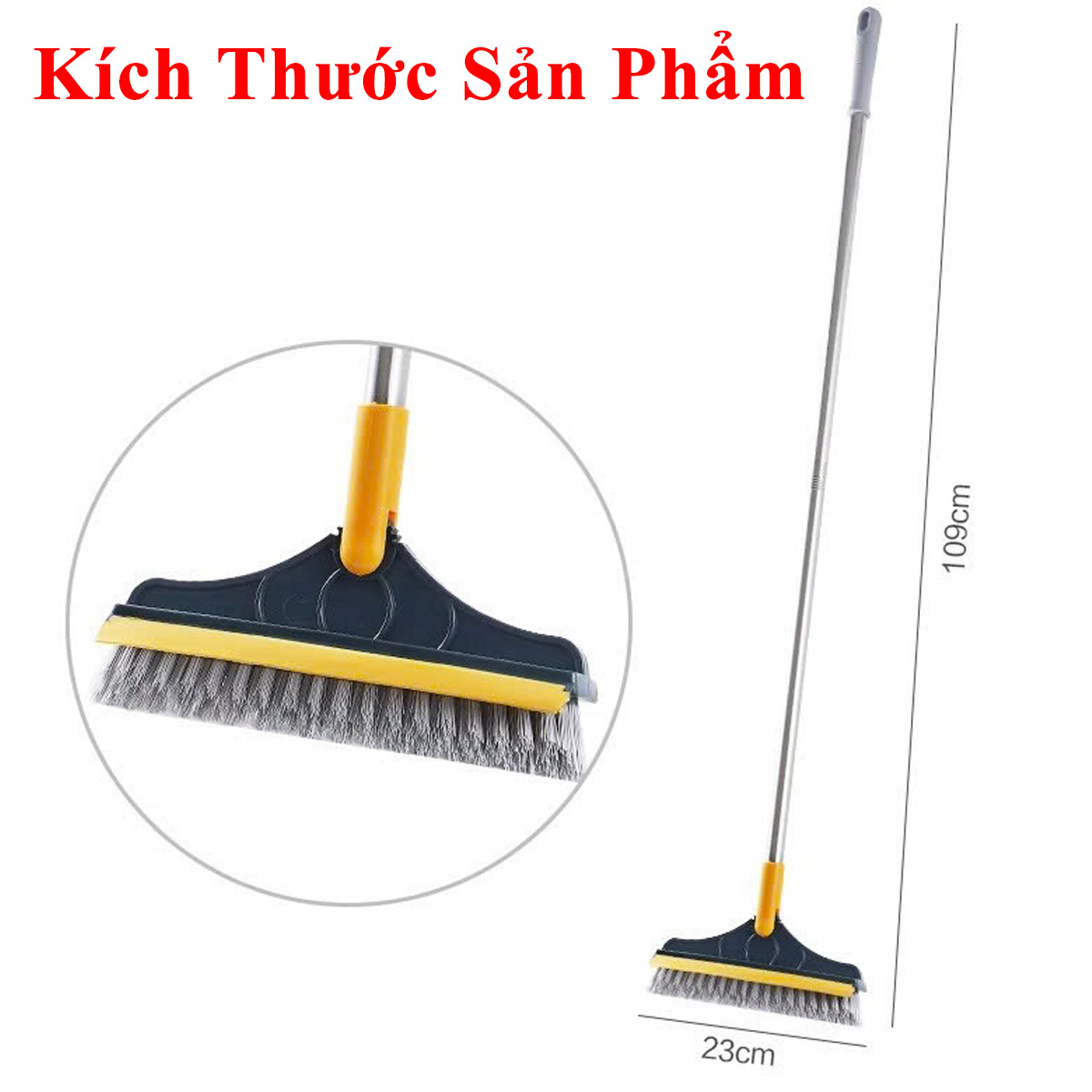 Mô tả Cây Chà Sàn Nhà Tắm, Chổi Cọ Sàn Và Gạt Nước 2 Trong 1, Cọ Sạch Khe Hẹp, Cọ Góc Tường Hãng Amalife East ES04 - 2