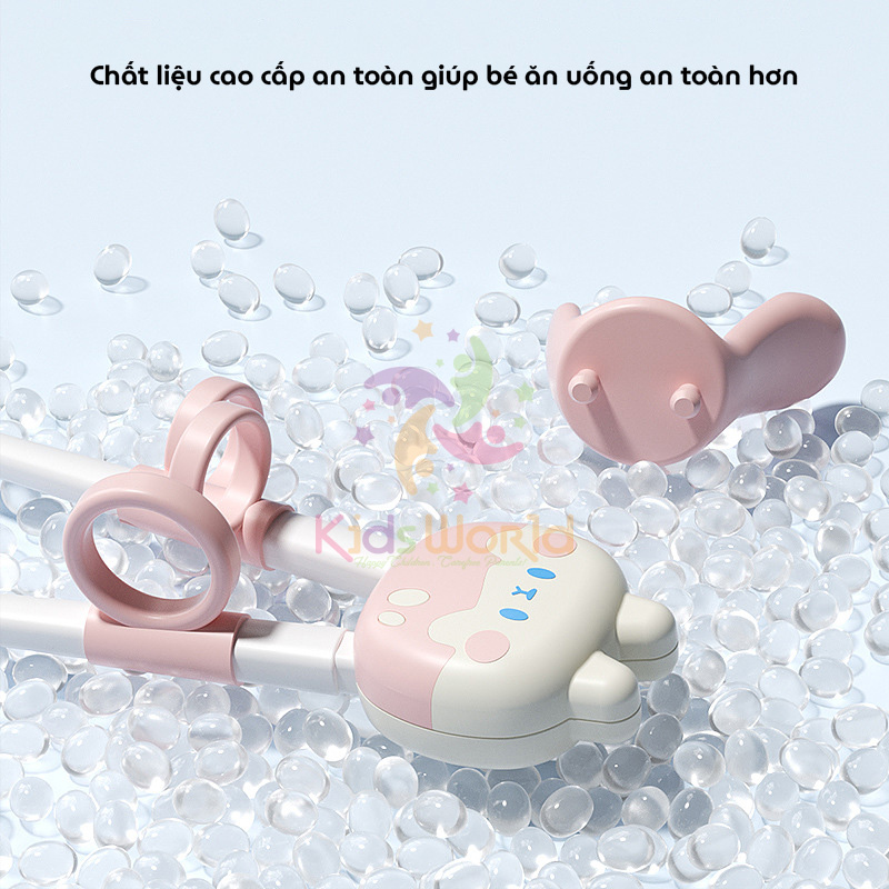 Mô tả Bộ thìa nĩa đũa tập ăn cho bé KidsWorld hình thỏ đũa tập gắp xỏ ngón chống trượt cho bé ăn dặm - 10