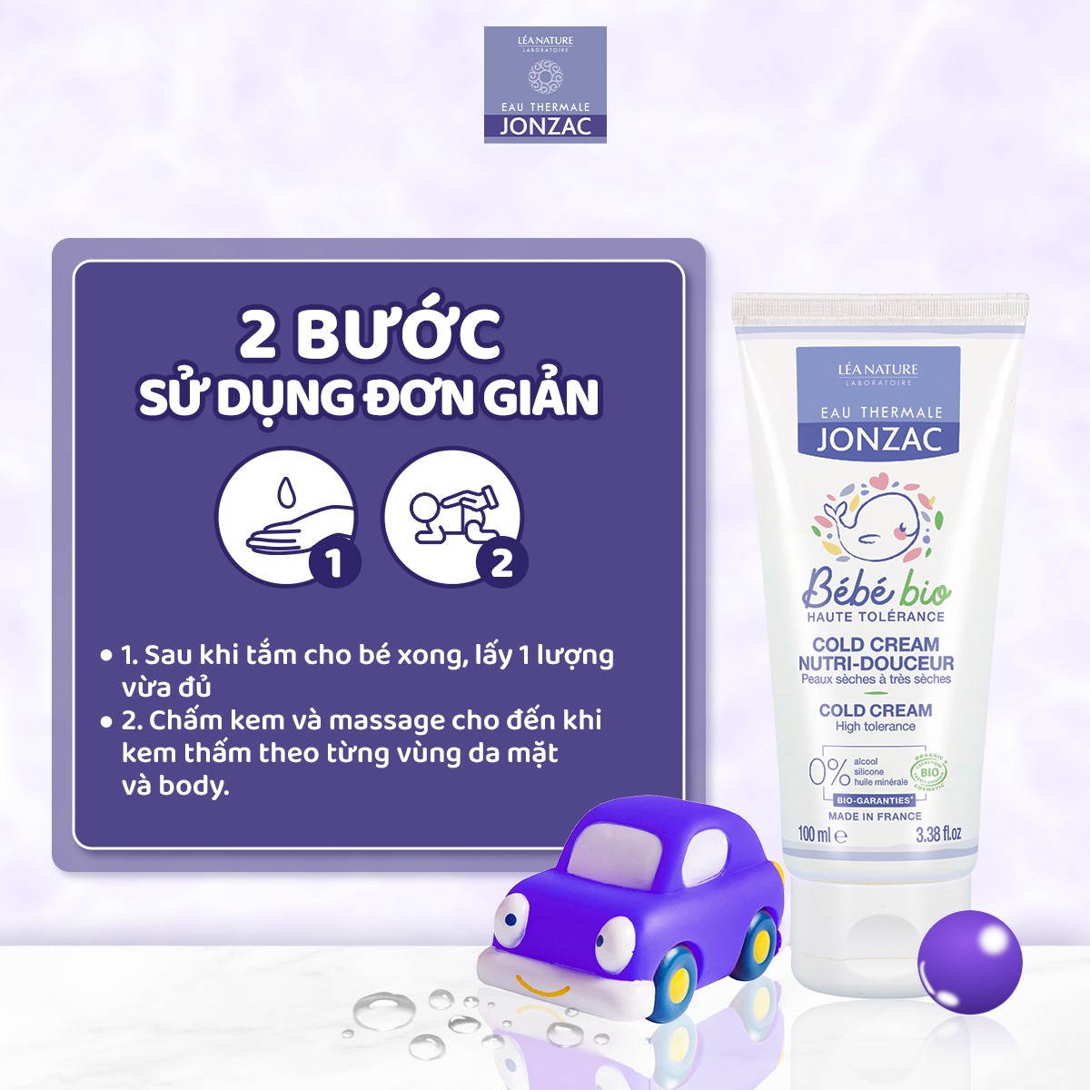 Mô tả Kem Dưỡng Ẩm Hữu cơ JONZAC dành cho bé từ sơ sinh 100ml - 4