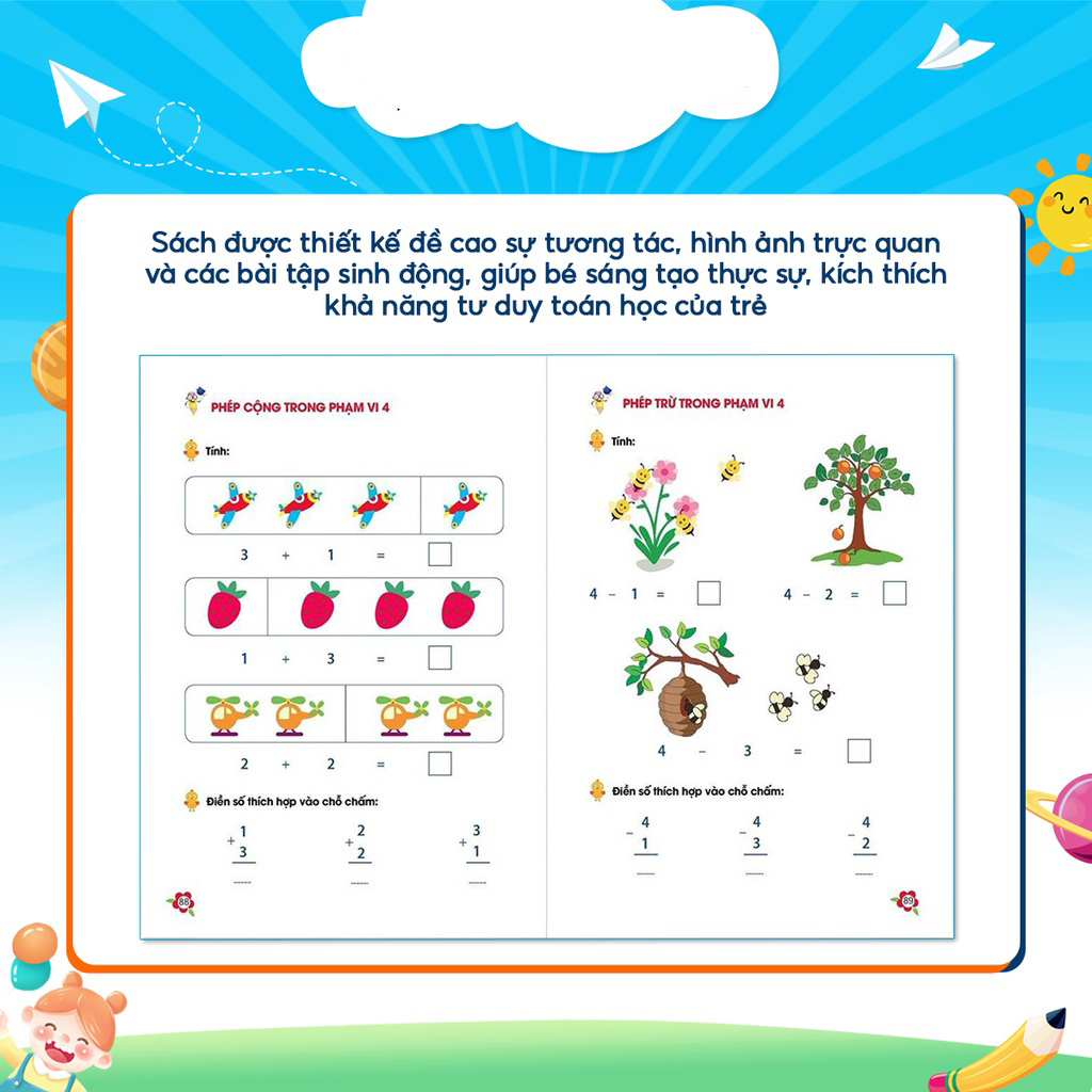 Mô tả Sách - Tập đánh vần tiếng việt, Toán tư duy cho trẻ 4-6 tuổi (Combo 2 cuốn) - 2