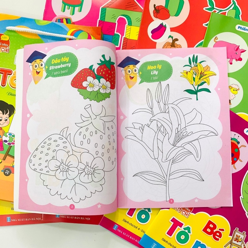 Mô tả Sách - Tập Tô Màu Cho Bé Từ 4-5 Tuổi Bộ 8 Quyển Tô Màu Song Ngữ Anh Việt - 4