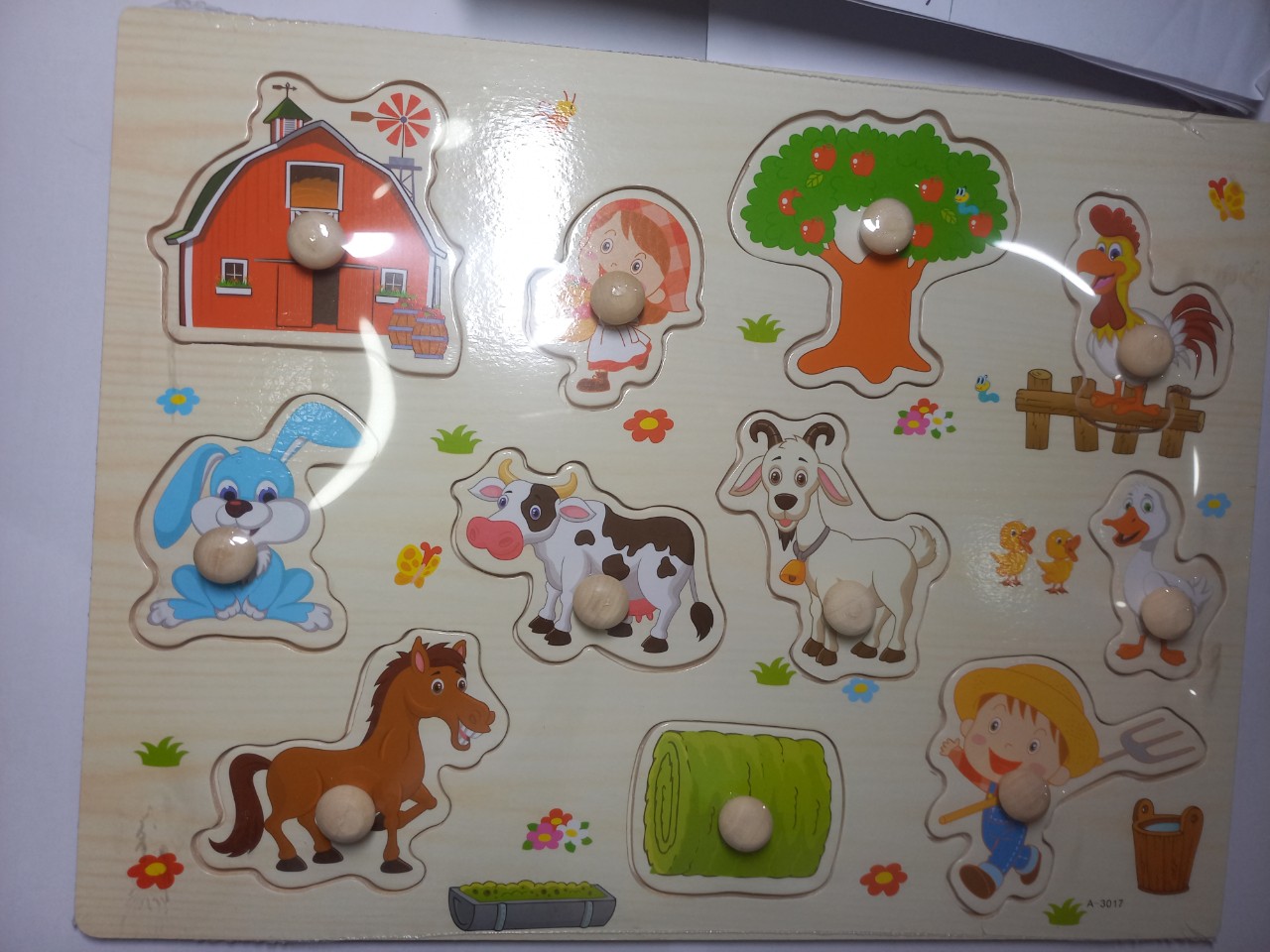 Mô tả Bảng gỗ có núm cầm cho bé chơi lắp ráp và học nhận biết thế giới xung quanh - 5
