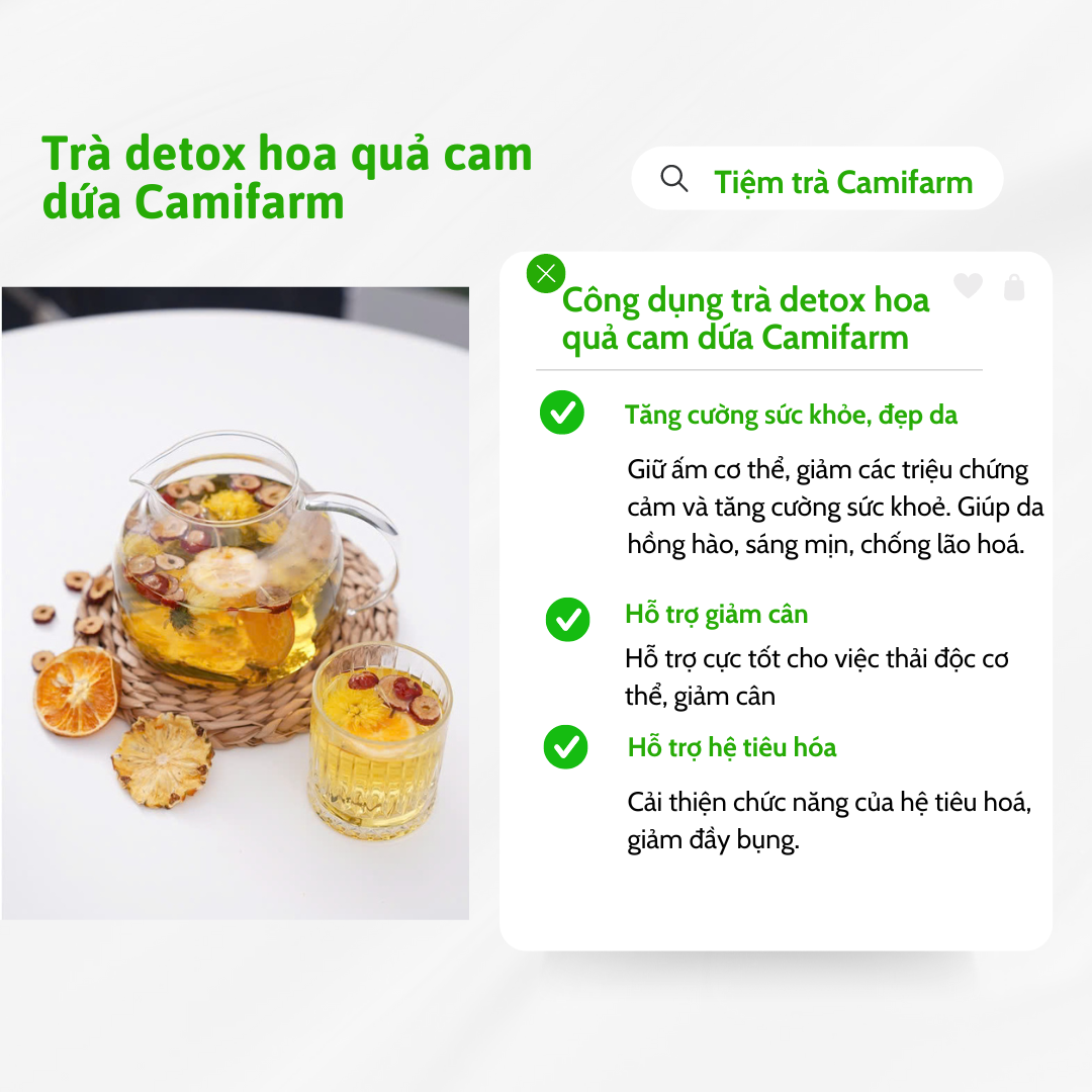Mô tả Trà hoa quả cam dứa Camifarm thanh lọc cơ thể, đẹp da, tăng đề kháng - 1