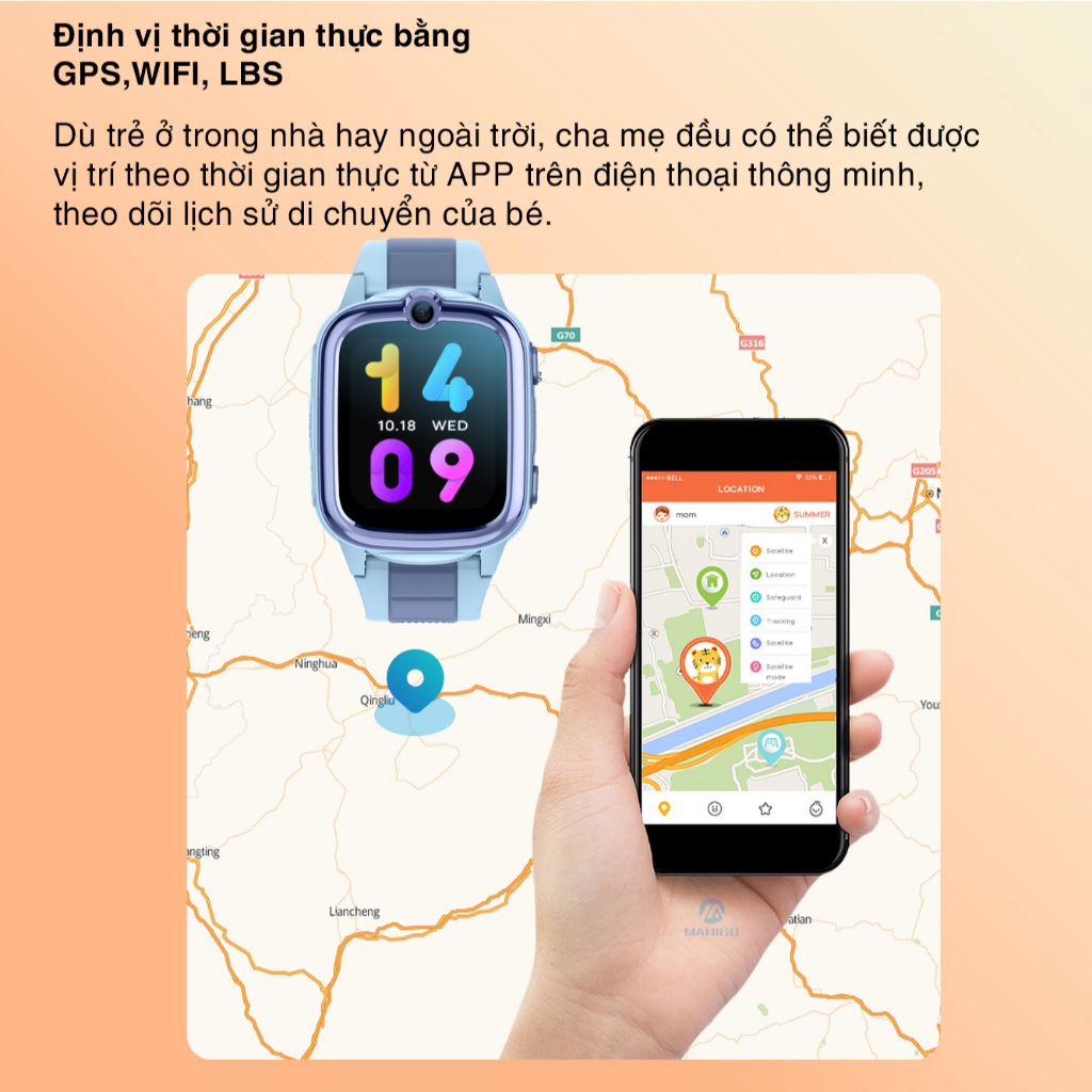 Mô tả Đồng hồ thông minh cho trẻ em Valdus VK 59 Kid 4G watch video call định vị chính hãng bảo hành 1 năm - 5