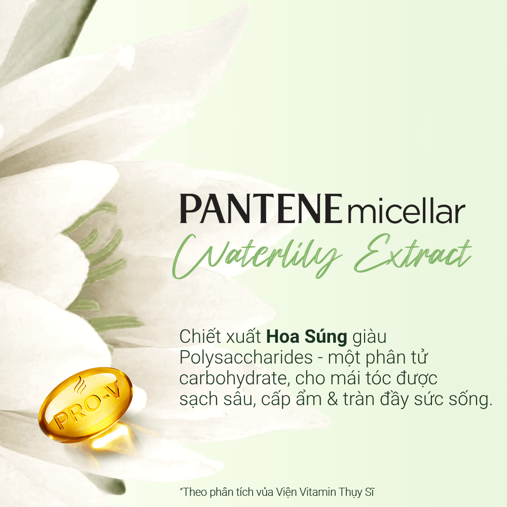 Mô tả Combo Dầu Gội Và Dầu Xả PANTENE Micellar Hoa Hồng/ Tảo Biển / Hoa Súng - Chai 530ML x2 - 5