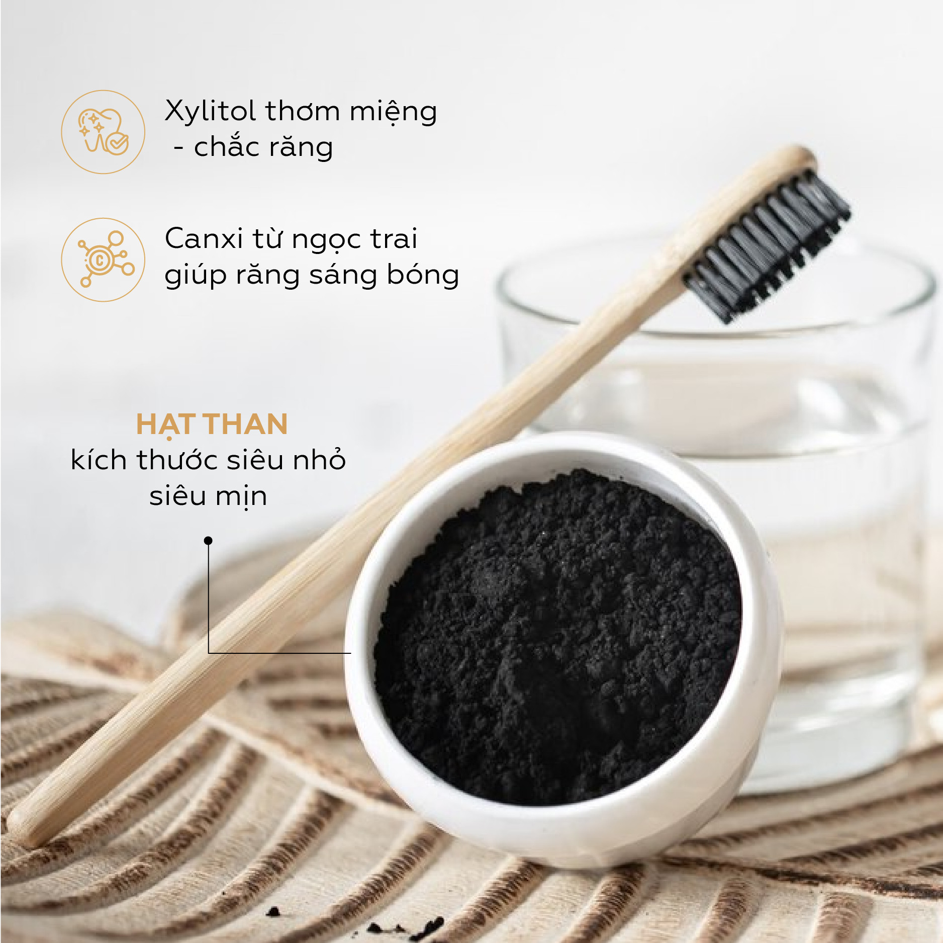 Mô tả Than hoạt tính trắng răng UMIHOME (30g) - Răng trắng với than hoạt tính bột than tre đánh trắng răng - 2