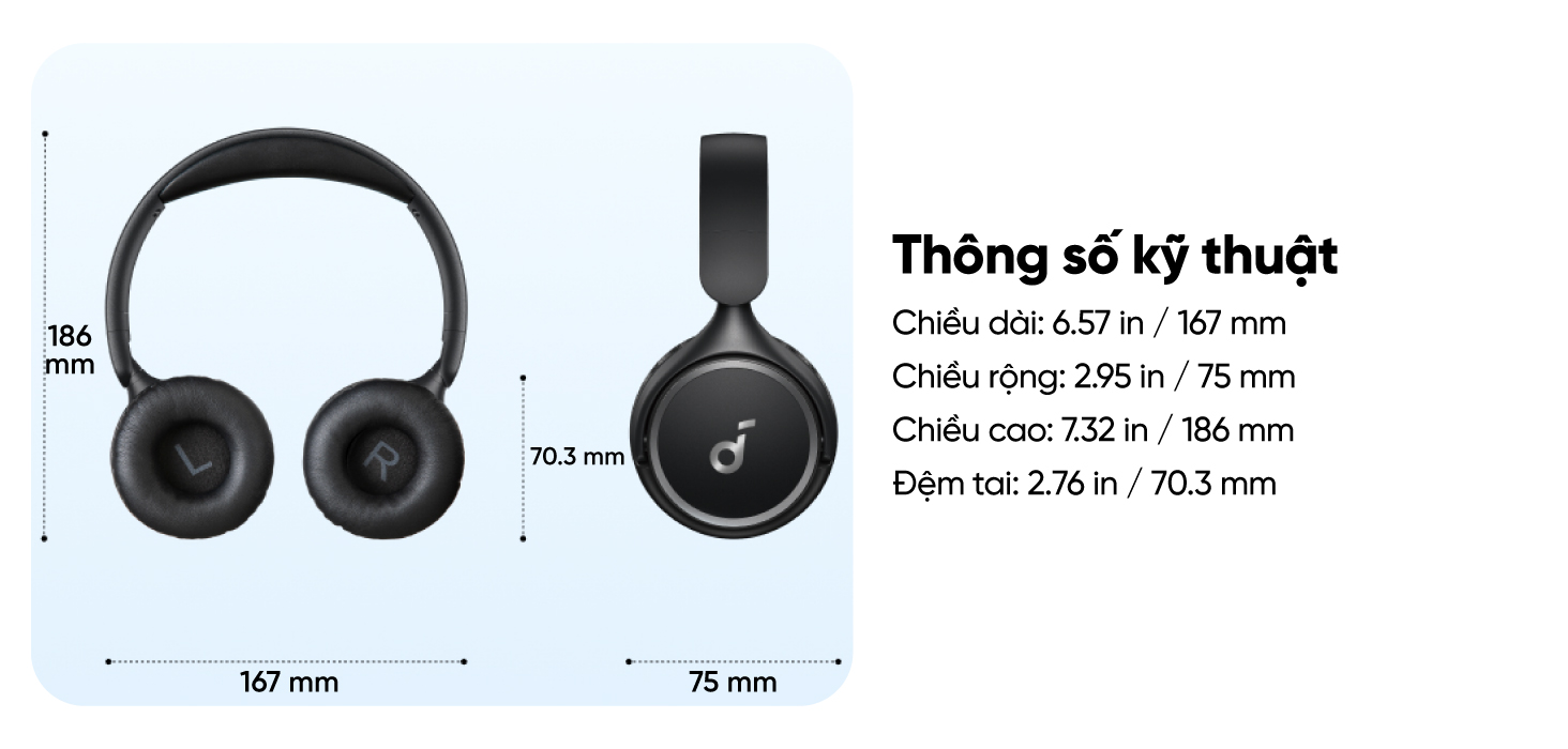 Tai nghe Soundcore H30i - Thông số kỹ thuật