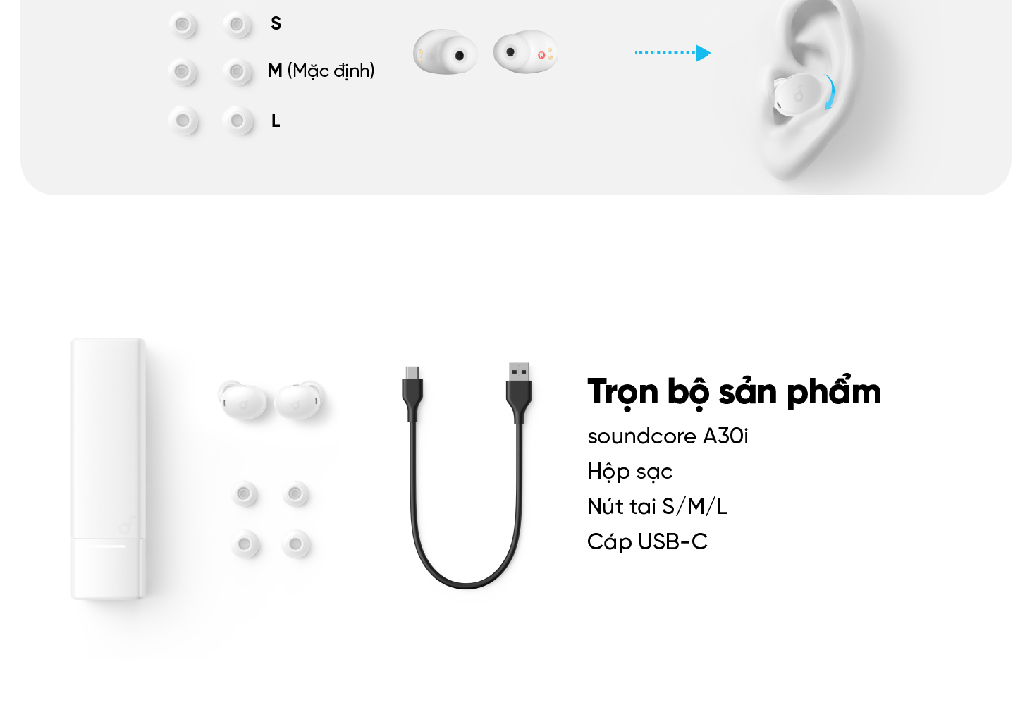Mô tả Tai nghe không dây soundcore A30i thiết kế thỏi son nhỏ gọn | Chống ồn ANC | Chống nước IP54 - 5