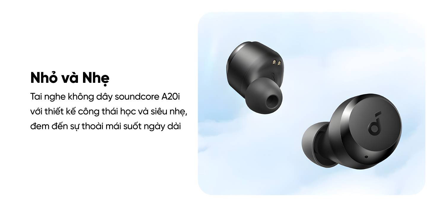 Mô tả Tai nghe bluetooth không dây soundcore A20i | Nhỏ gọn | 28 giờ phát nhạc | Sạc nhanh - 5
