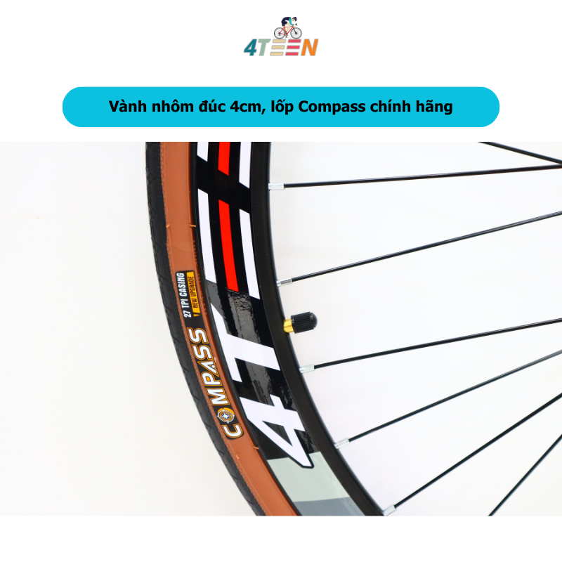 Xe Đạp Tay Cong 4TEEN Fixger CX-8 Thiết Kế Không Dây Phanh Khung Nhôm ...