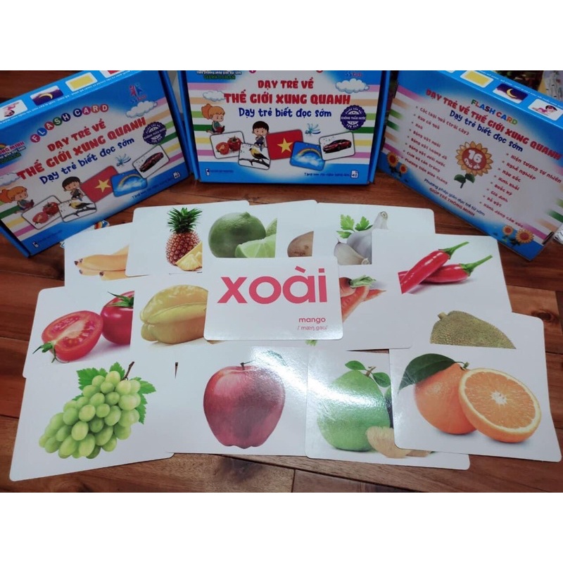 Mô tả Thẻ học thông minh 16 chủ đề, Thẻ Flashcard Glenn Doman Khổ A5, Chống Thấm Nước, Thẻ Học A5 - 6