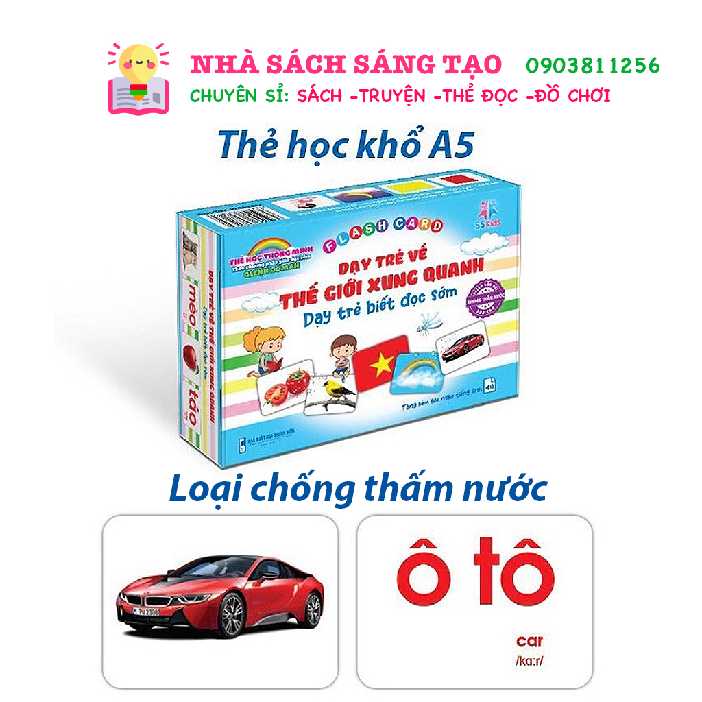 Mô tả Thẻ học thông minh 16 chủ đề, Thẻ Flashcard Glenn Doman Khổ A5, Chống Thấm Nước, Thẻ Học A5 - 1