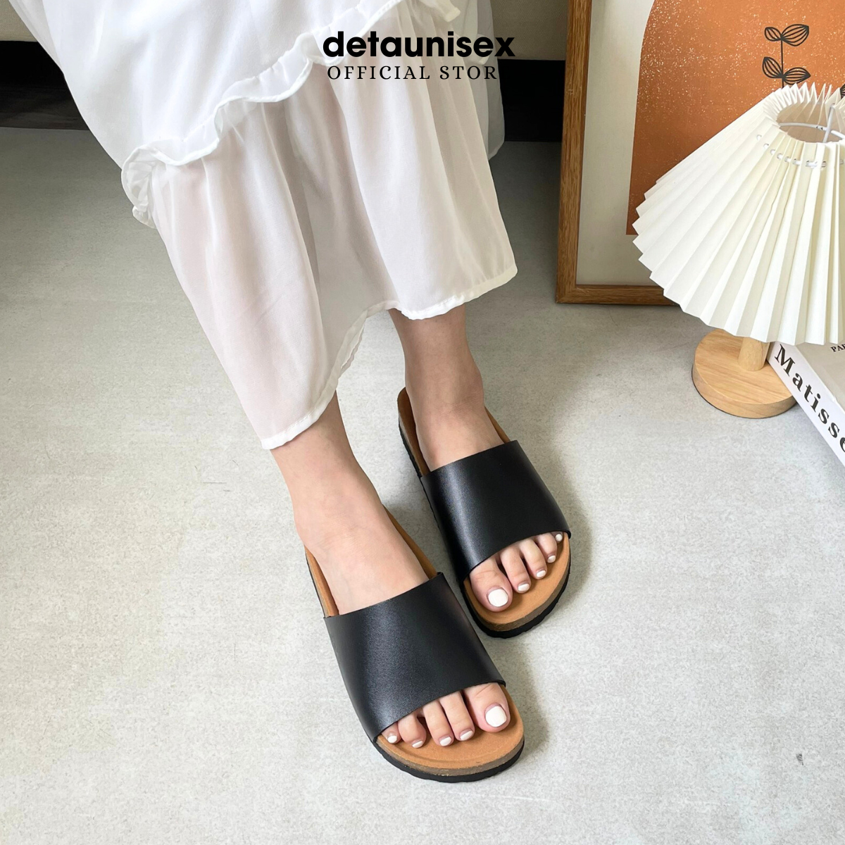 Mô tả Dép Birken đế trấu nam nữ quai bảng ngang Detaunisex thấm hút mồ hôi chân - DETA12 - 2