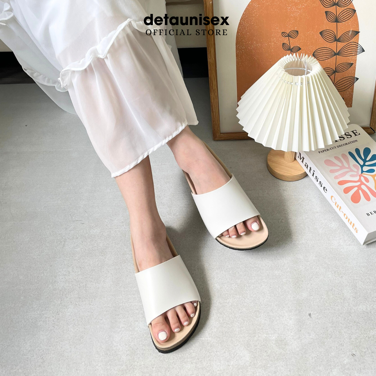 Mô tả Dép Birken đế trấu nam nữ quai bảng ngang Detaunisex thấm hút mồ hôi chân - DETA12 - 3