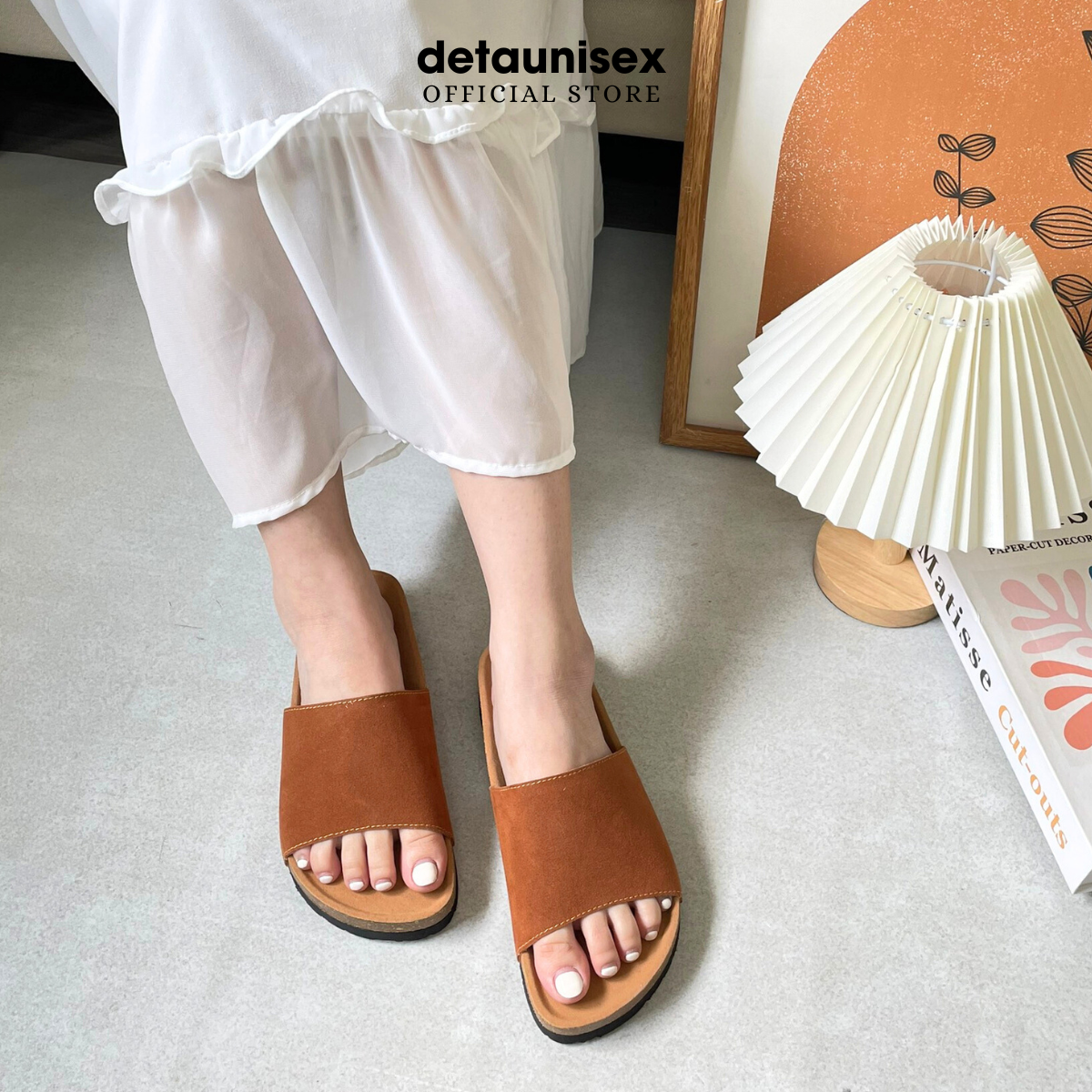 Mô tả Dép Birken đế trấu nam nữ quai bảng ngang Detaunisex thấm hút mồ hôi chân - DETA12 - 5