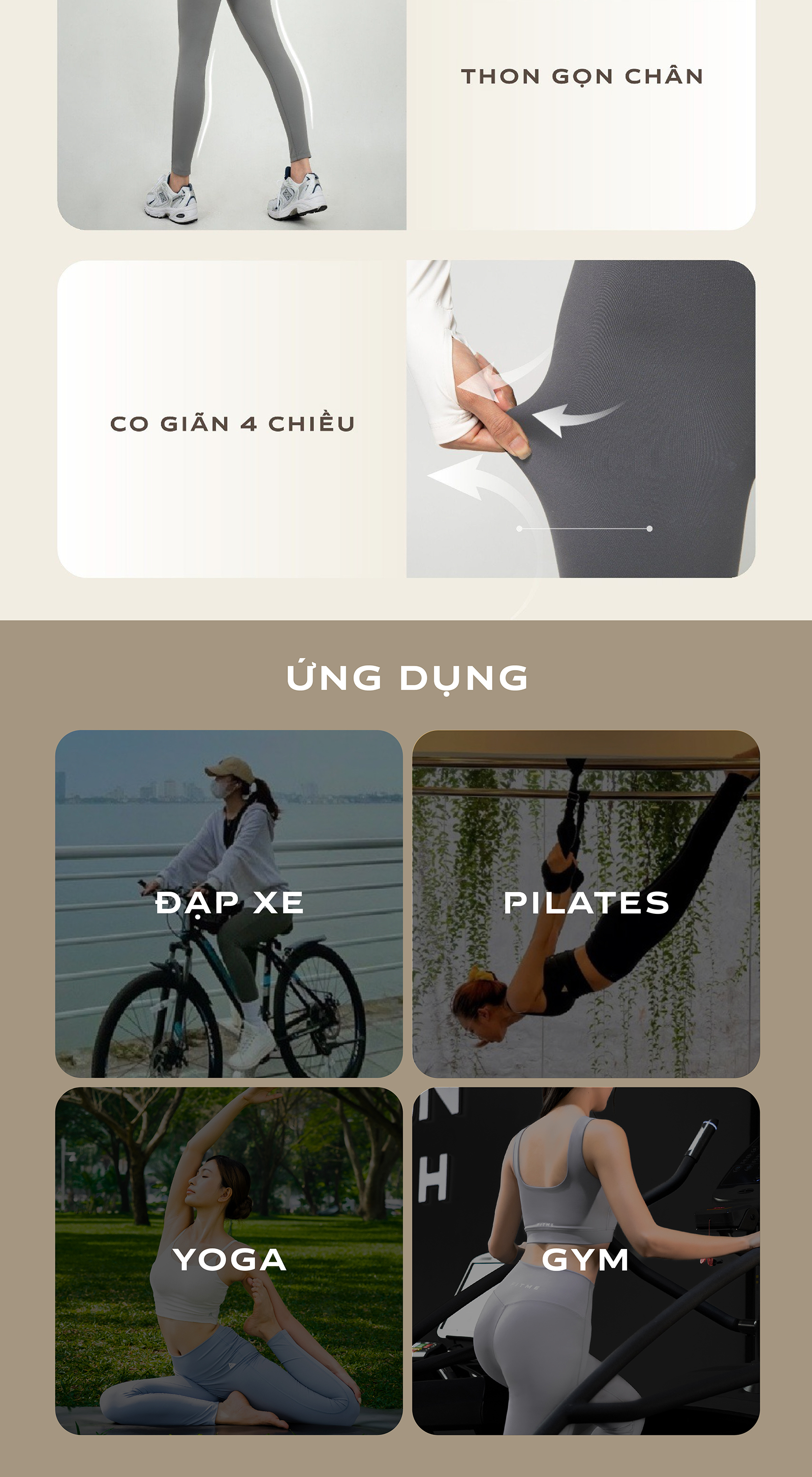 Mô tả Quần tập gym yoga legging nữ cạp cao Fitme Zeta vải 2 lớp nâng v3 tôn dáng cao cấp QDZT - 5