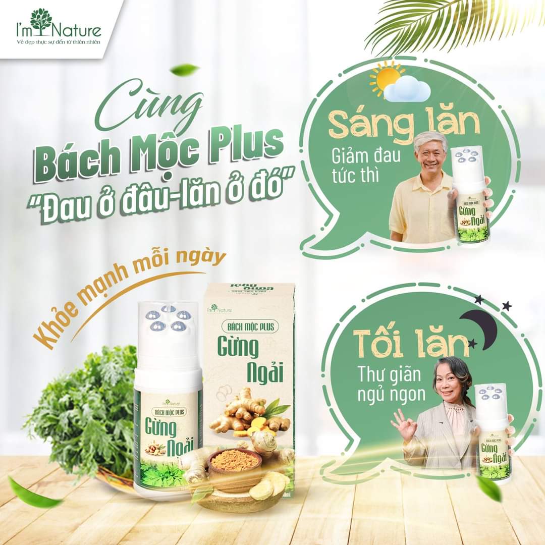 Mô tả Con Lăn Bách Mộc Plus - Massage Hỗ Trợ Giảm Đau Mỏi Cổ Vai Gáy, Lưu Thông Khí Huyết - I'm Nature 3in1/130ml HÀNG CHUẨN - 7