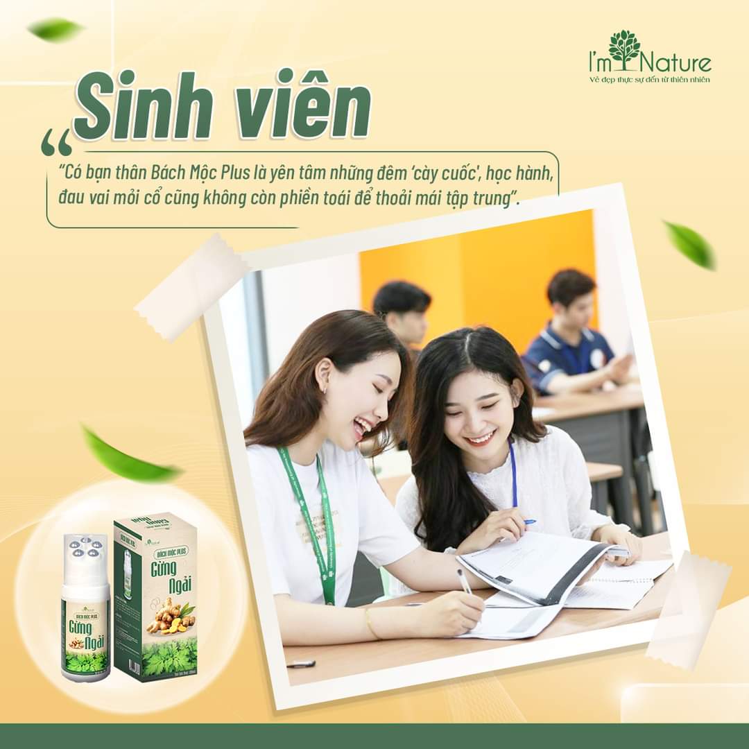 Mô tả Con Lăn Bách Mộc Plus - Massage Hỗ Trợ Giảm Đau Mỏi Cổ Vai Gáy, Lưu Thông Khí Huyết - I'm Nature 3in1/130ml HÀNG CHUẨN - 8
