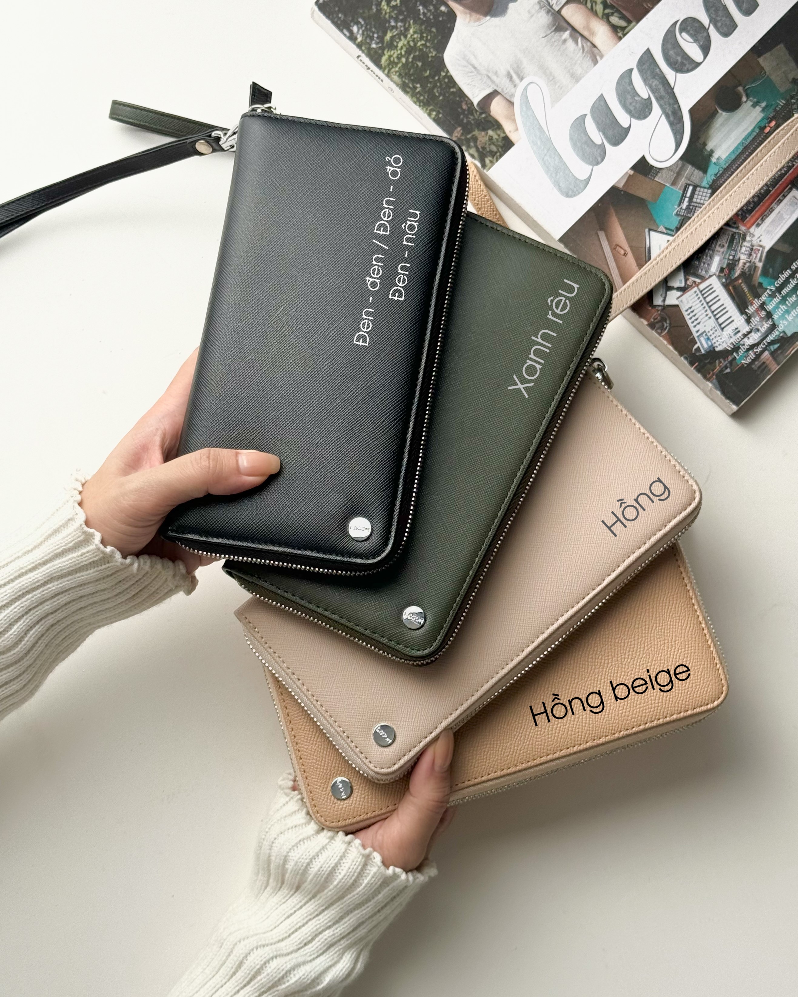 Mô tả Clutch Da Thật LAGOM Forest Zippy kèm móc đeo tay - 1