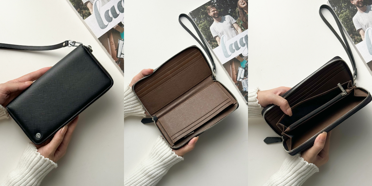 Mô tả Clutch Da Thật LAGOM Forest Zippy kèm móc đeo tay - 4