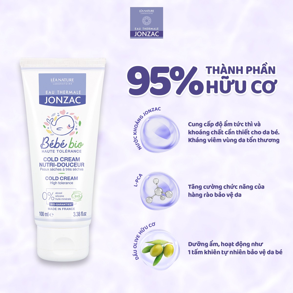 Mô tả Kem Dưỡng Ẩm Hữu cơ JONZAC dành cho bé từ sơ sinh 100ml - 9