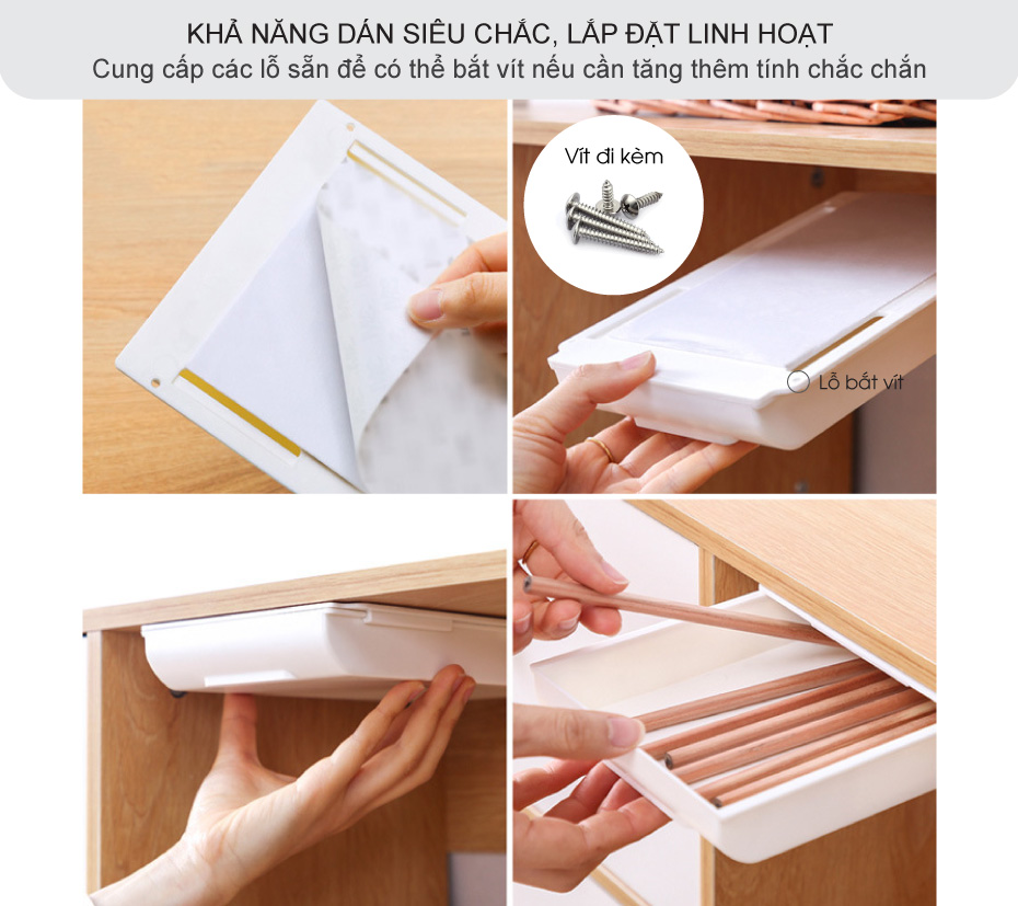 Ngăn kéo lớn dưới bàn 25.5x20 cm gắn bàn làm việc hộc bàn rời văn phòng ...