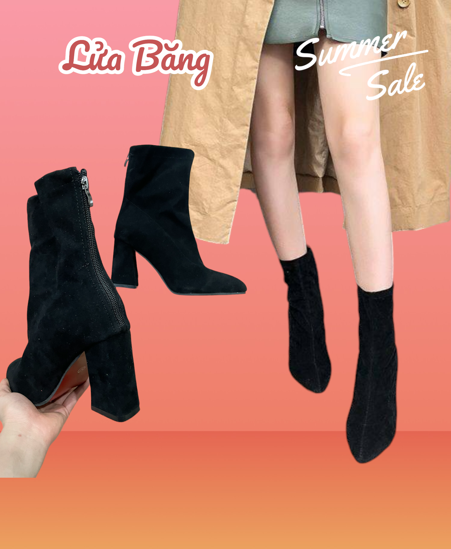 Bốt Len Lửng Boot Len Cao Cấp Cổ Lửng Gót Trụ Bạc 7 Phân và gót nhọn 10 ...