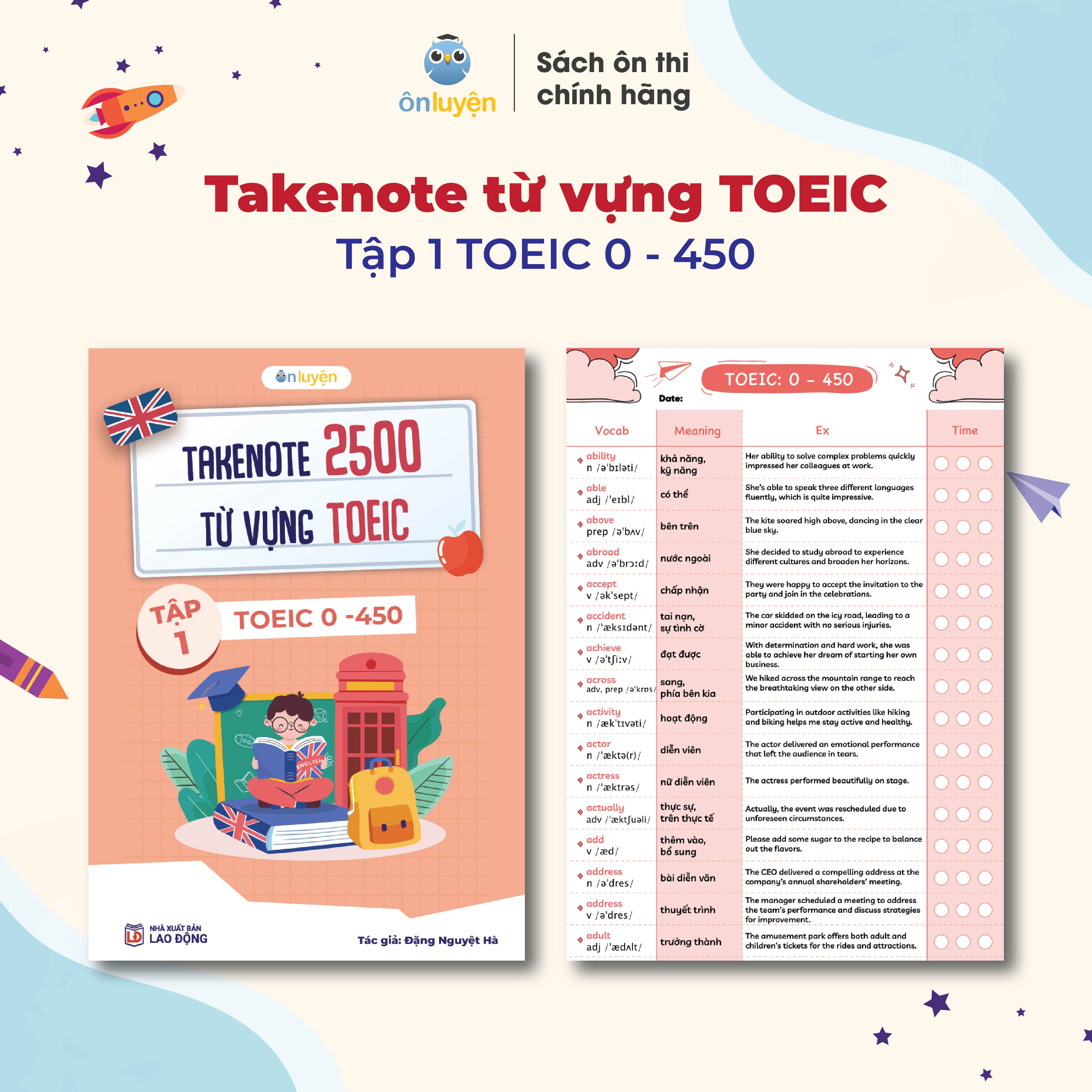 Mô tả Takenote 2500 từ vựng TOEIC từ 0-700+, có ví dụ, phiên âm, ô luyện chữ - Nhà sách Ôn Luyện - 2