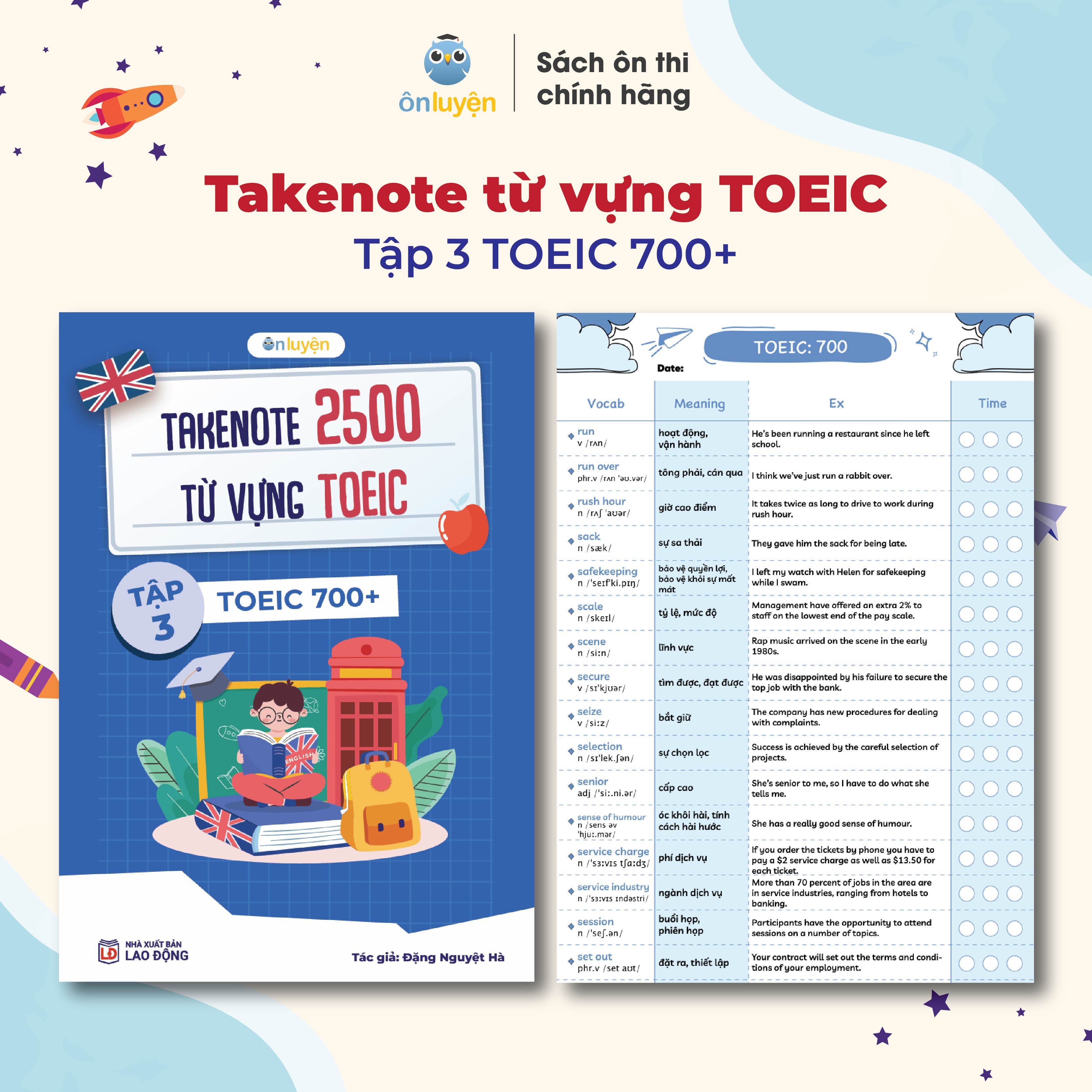 Mô tả Takenote 2500 từ vựng TOEIC từ 0-700+, có ví dụ, phiên âm, ô luyện chữ - Nhà sách Ôn Luyện - 4