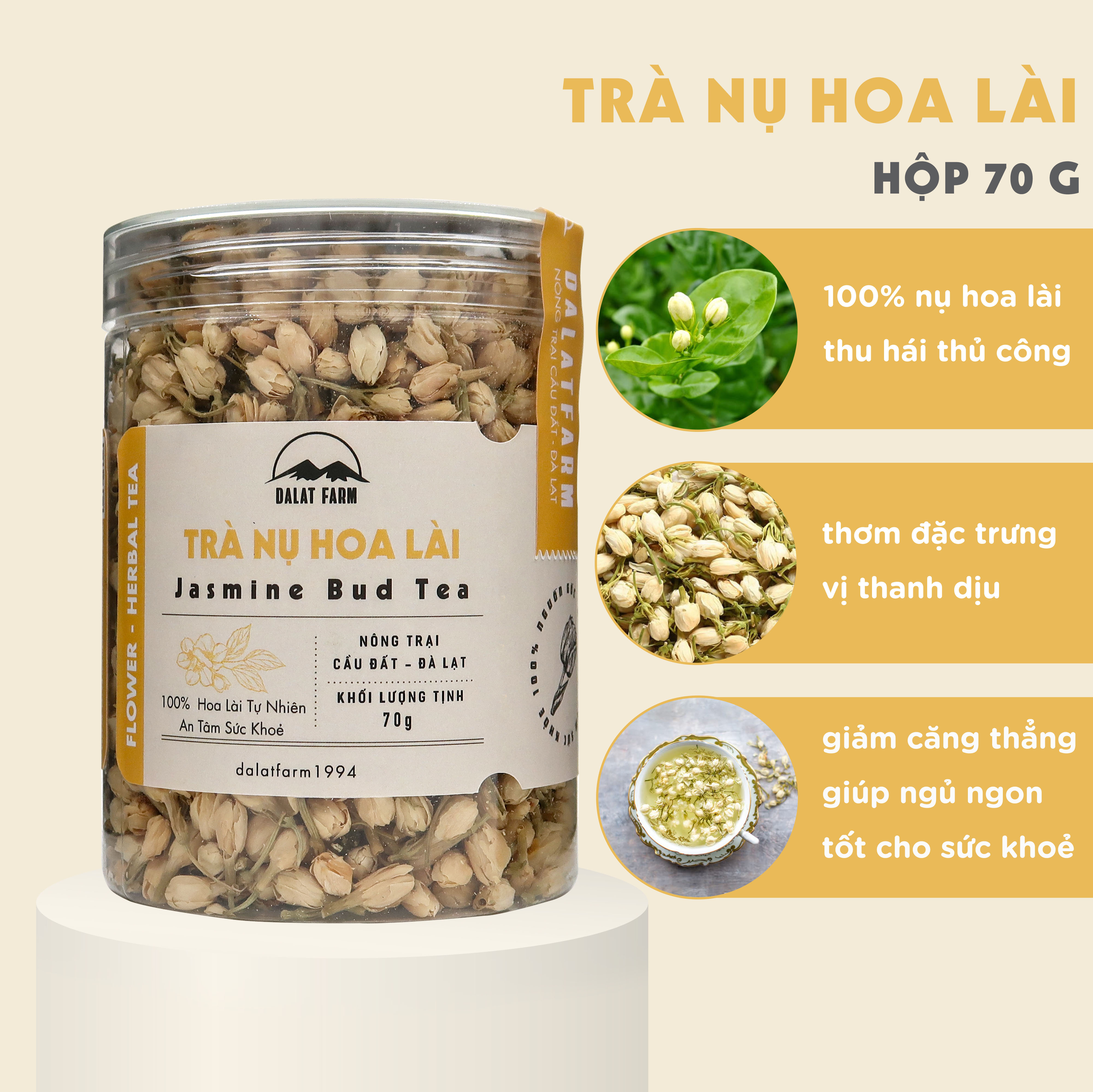 Mô tả Trà Nụ Hoa Lài DalatFarm - Hộp 70 g - 1