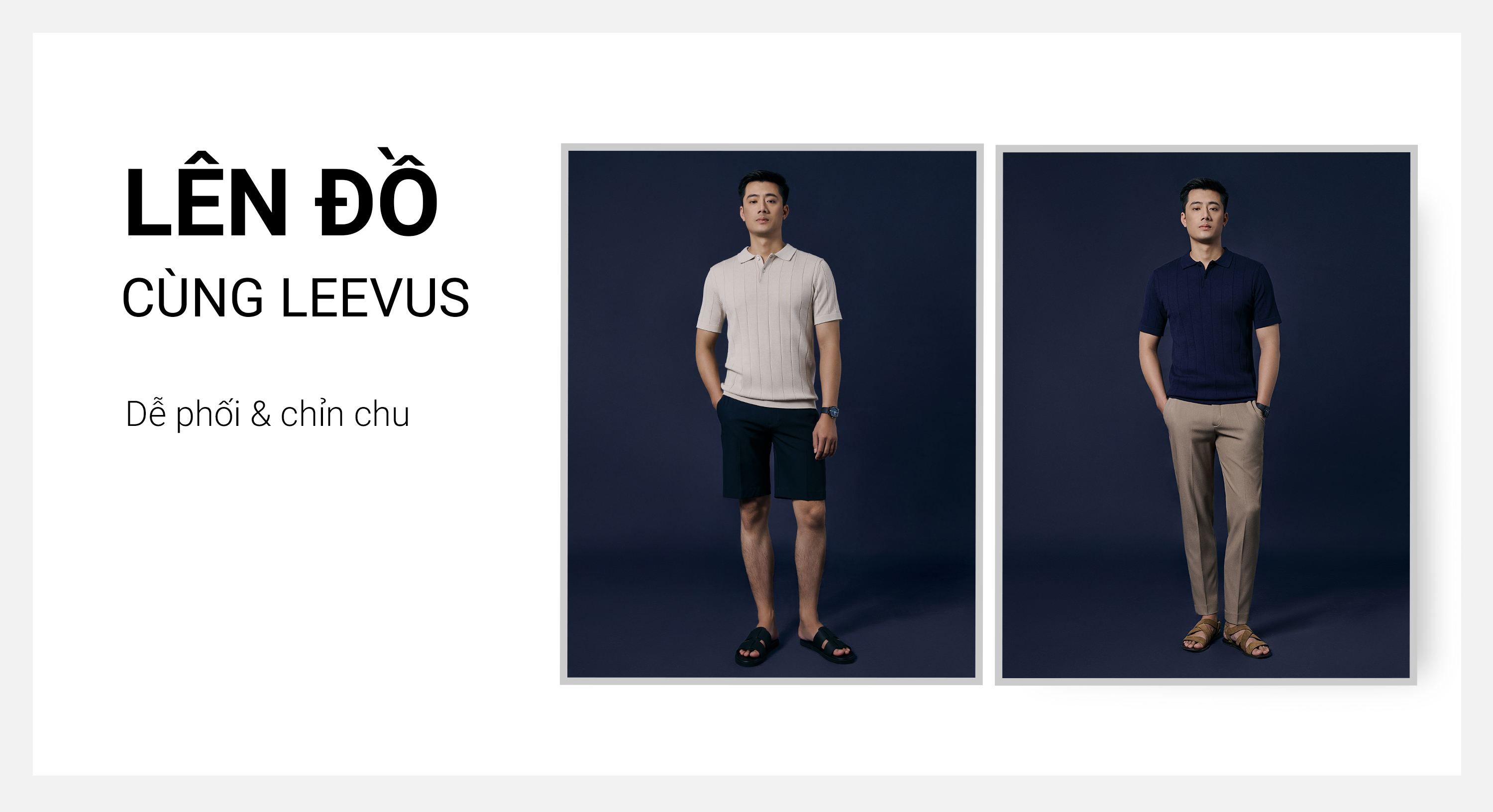Mô tả Áo polo LEN DỆT KIM STRIPED KNIT xanh navy cao cấp, kiểu dáng classic Hàn Quốc sang trọng - LEEVUS APL331 - 5