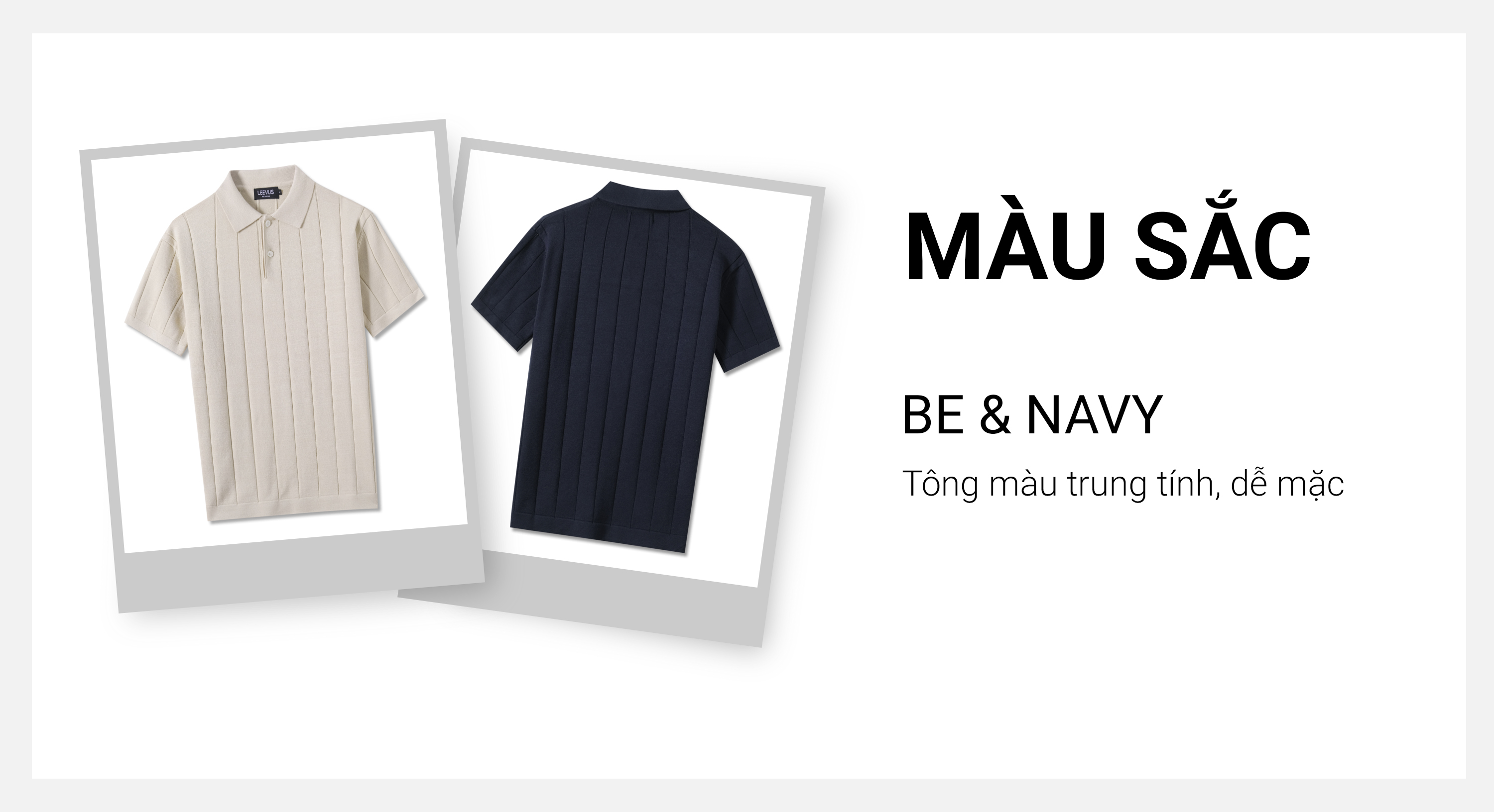 Mô tả Áo polo LEN DỆT KIM STRIPED KNIT xanh navy cao cấp, kiểu dáng classic Hàn Quốc sang trọng - LEEVUS APL331 - 2