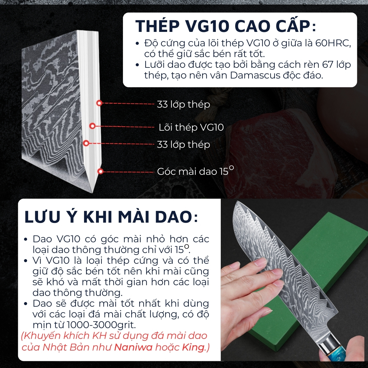 Mô tả Dao nhà bếp thái đa năng DandiHome cao cấp (SẢN PHẨM LẺ) - 5