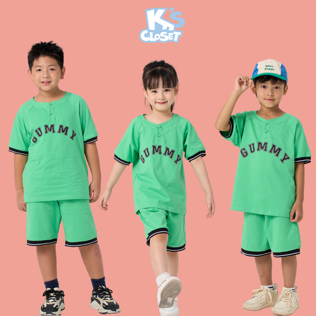 Mô tả Bộ Quần Áo Cộc Tay K'S CLOSET Chất Liệu Cotton Cho Bé Trai và Bé Gái Từ 10-55kg (2-14 tuổi) E006FOS - 1