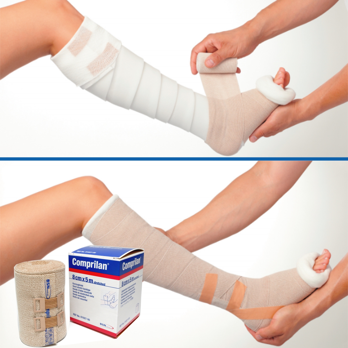 Mô tả Comprilan - Băng Quấn Phù Bạch Huyết Lớp 3, Dạng Cuộn, Màu Da, Size 8cmx5m - 1