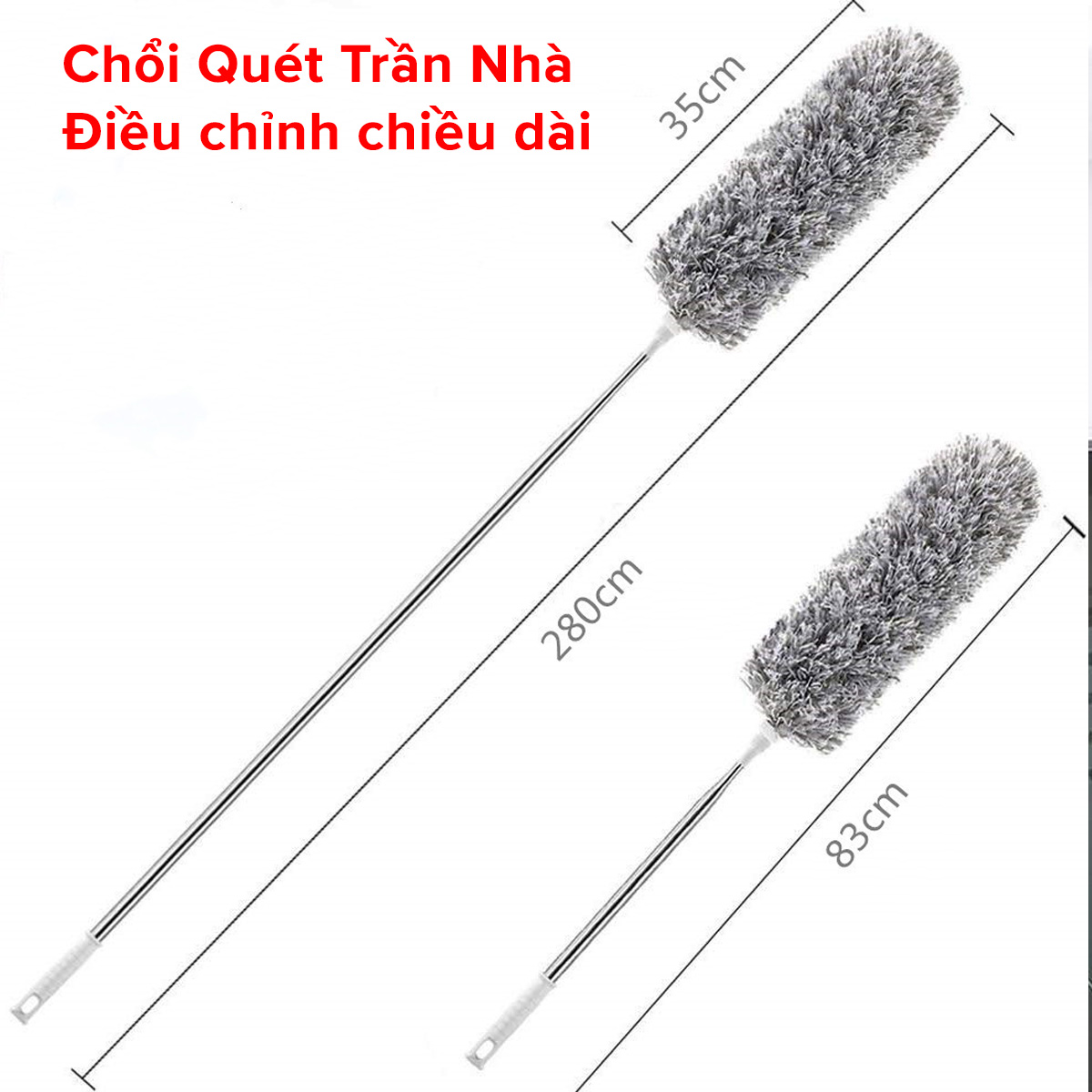 Mô tả Combo Dọn Nhà 3 Món: Chổi Quét Trần Nhà + Chổi Chà Cọ Nhà Vệ Sinh + Bàn Chải Khe Hẹp Chính Hãng Amalife - 9