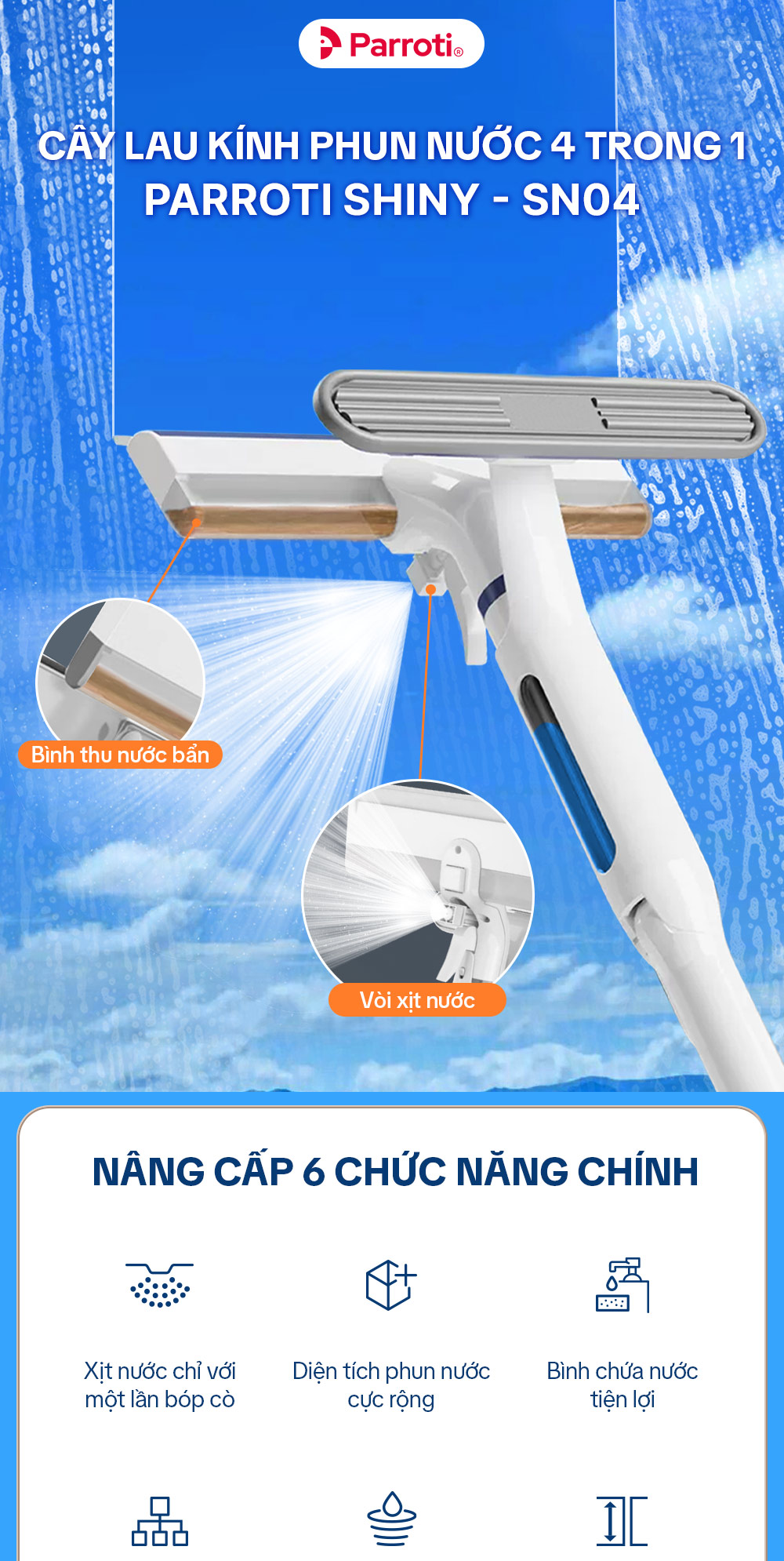 Cây Lau Kính Thông Minh Parroti Shiny SN04