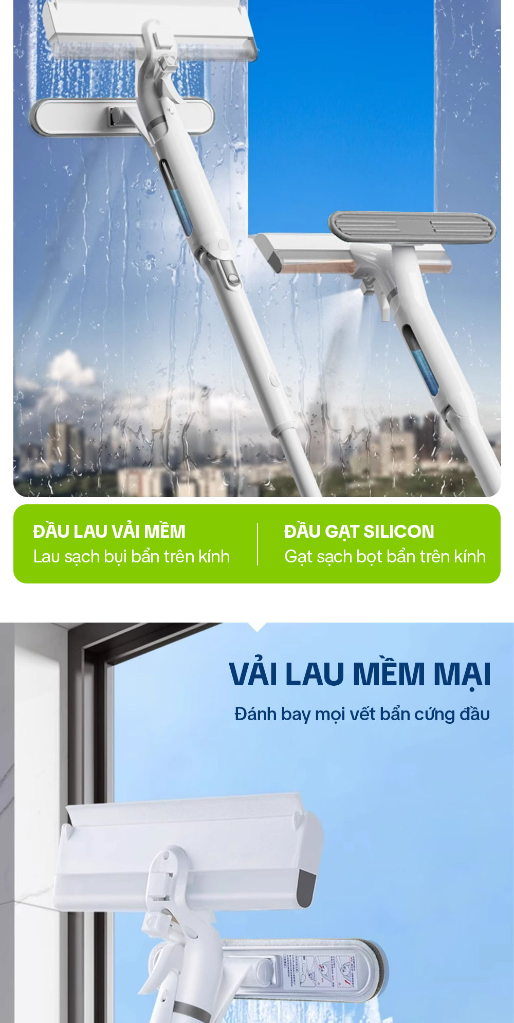 Cây lau kính 4 trong 1 đa năng