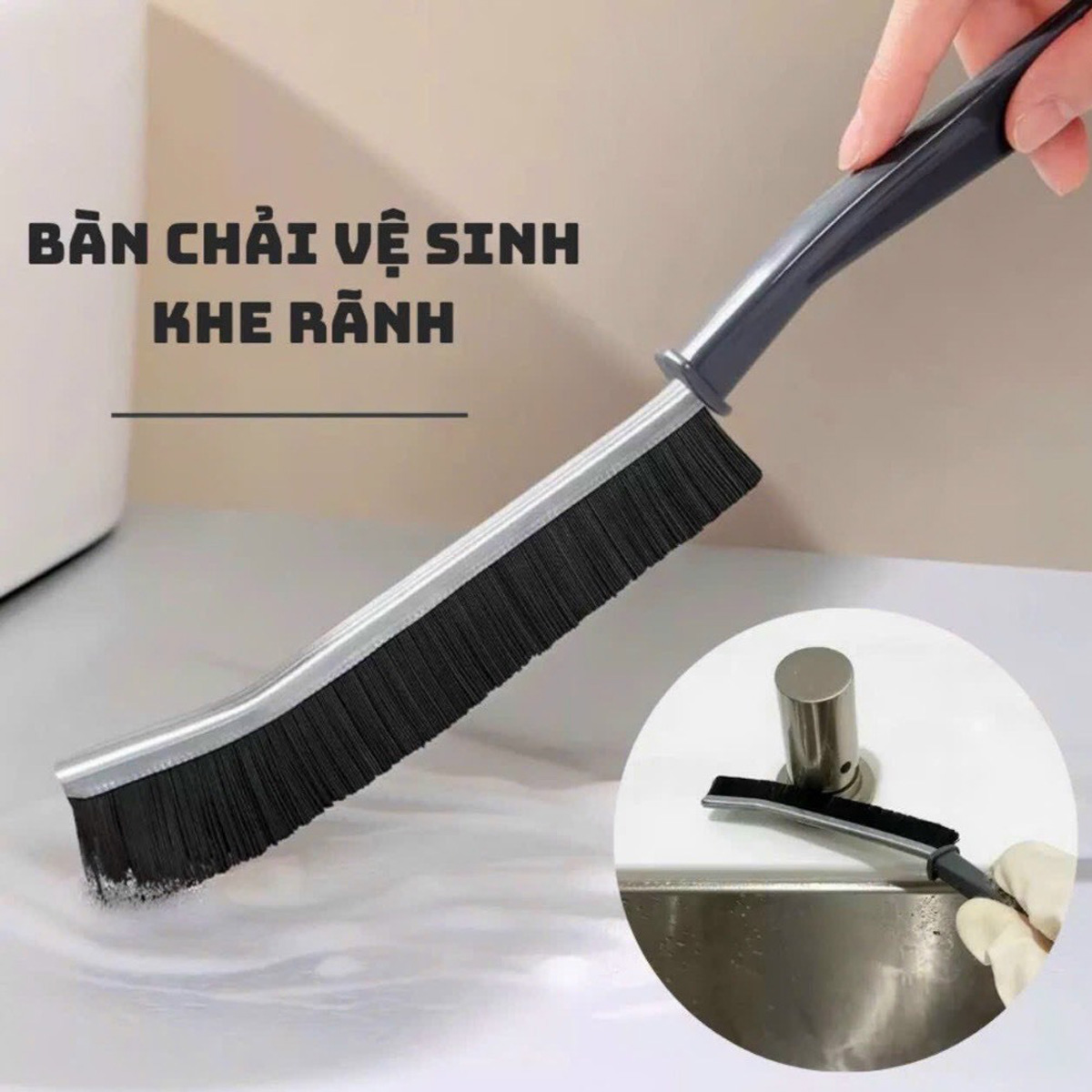 Mô tả Combo Dọn Nhà 4 Món : Chổi Chà Cọ Nhà Vệ Sinh + Chổi Quét Trần Nhà + Bàn Chải Khe Hở Góc Cạnh + Khăn Lau Đa Năng Amalife - 2