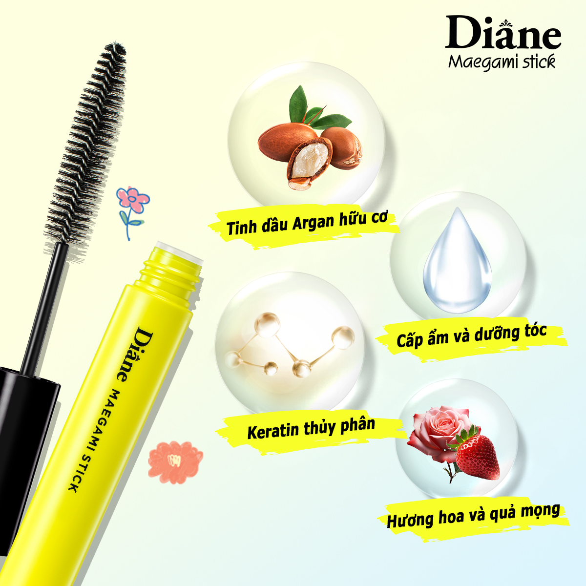 Mô tả Mascara chuốt tóc giữ nếp tóc định hình tóc tạo kiểu tóc Diane Maegami Stick Hard 10ml - 6