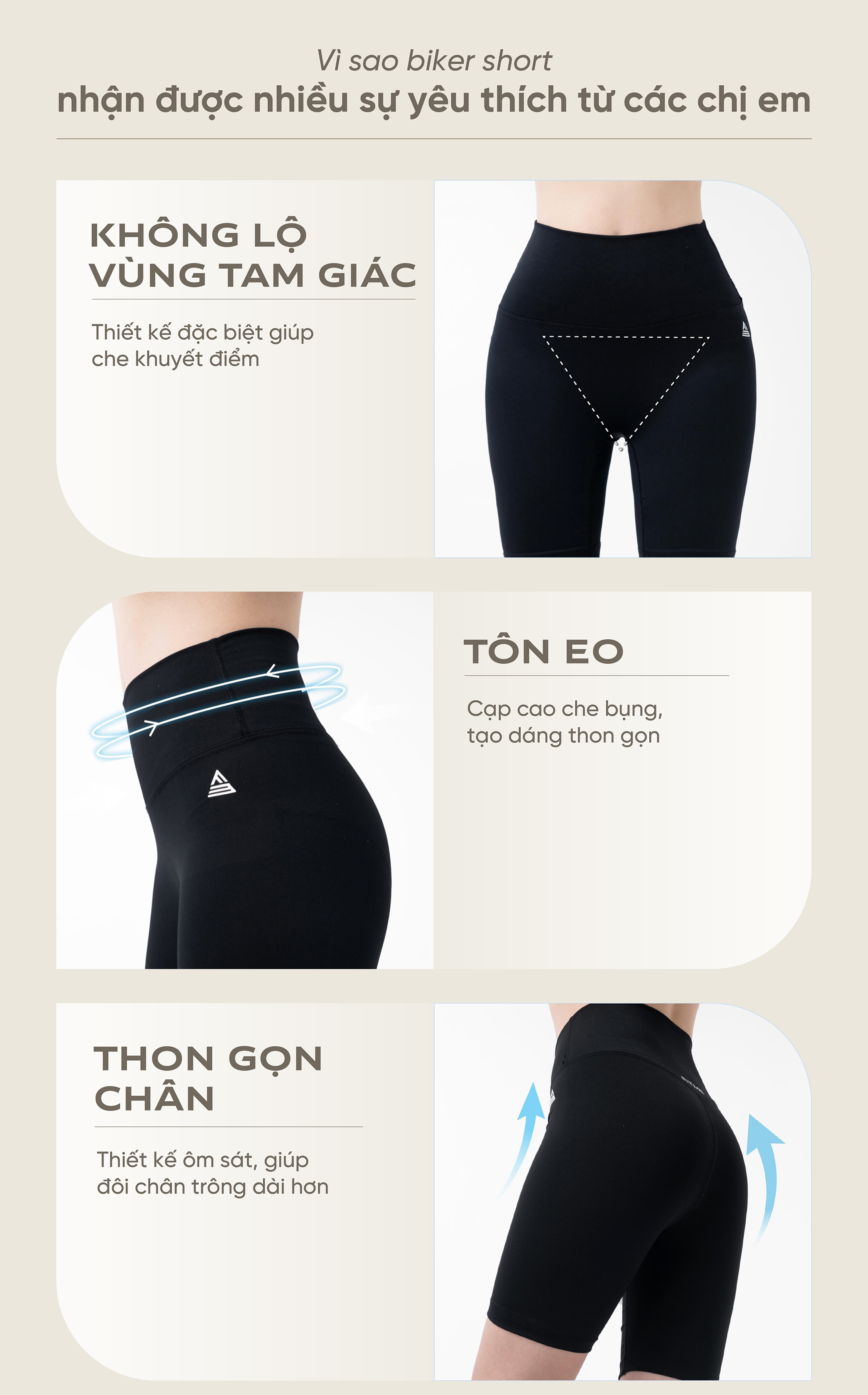 Mô tả Quần tập gym yoga lửng Fitme legging nữ vải thun biker 2 lớp cạp cao tôn dáng bigsize QLTG - 4