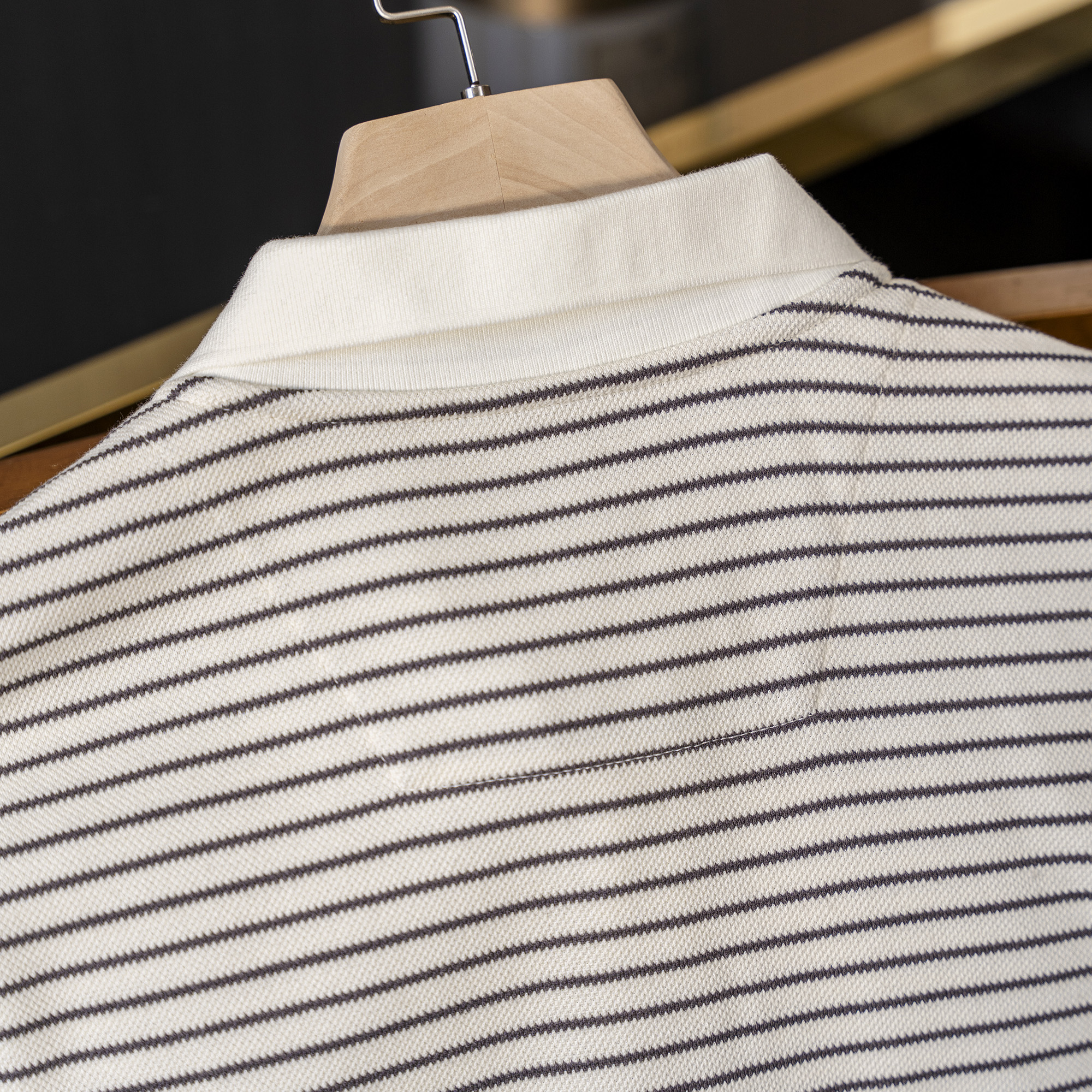 Mô tả Áo Thun Polo Nam By Cotton Cao Cấp Polo Kem Phối Sọc Nhuyễn Nâu - 7