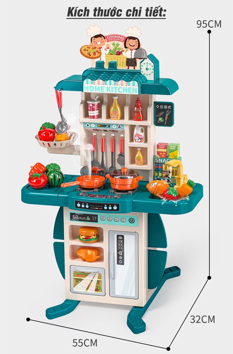 Đồ chơi nhà bếp cỡ lớn 95cm 54 chi tiết BBT Global
