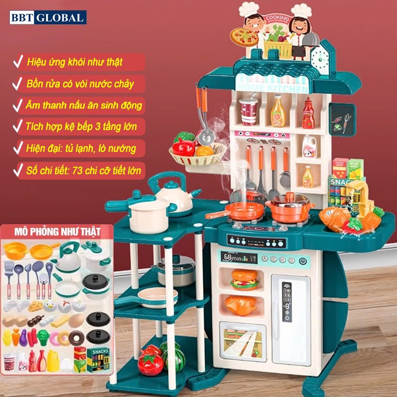 Toàn cảnh đồ chơi nhà bếp cỡ lớn 95cm 73 chi tiết BBT Global