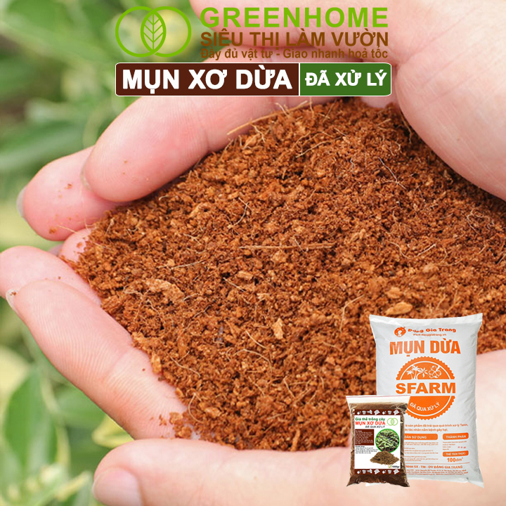 Mô tả Mụn Xơ Dừa Greenhome, Sfarm, Bao 500gr, Đã Qua Xử Lý, Chuyên Trồng Rau, Hoa Màu, Cây Ăn Trái - 4