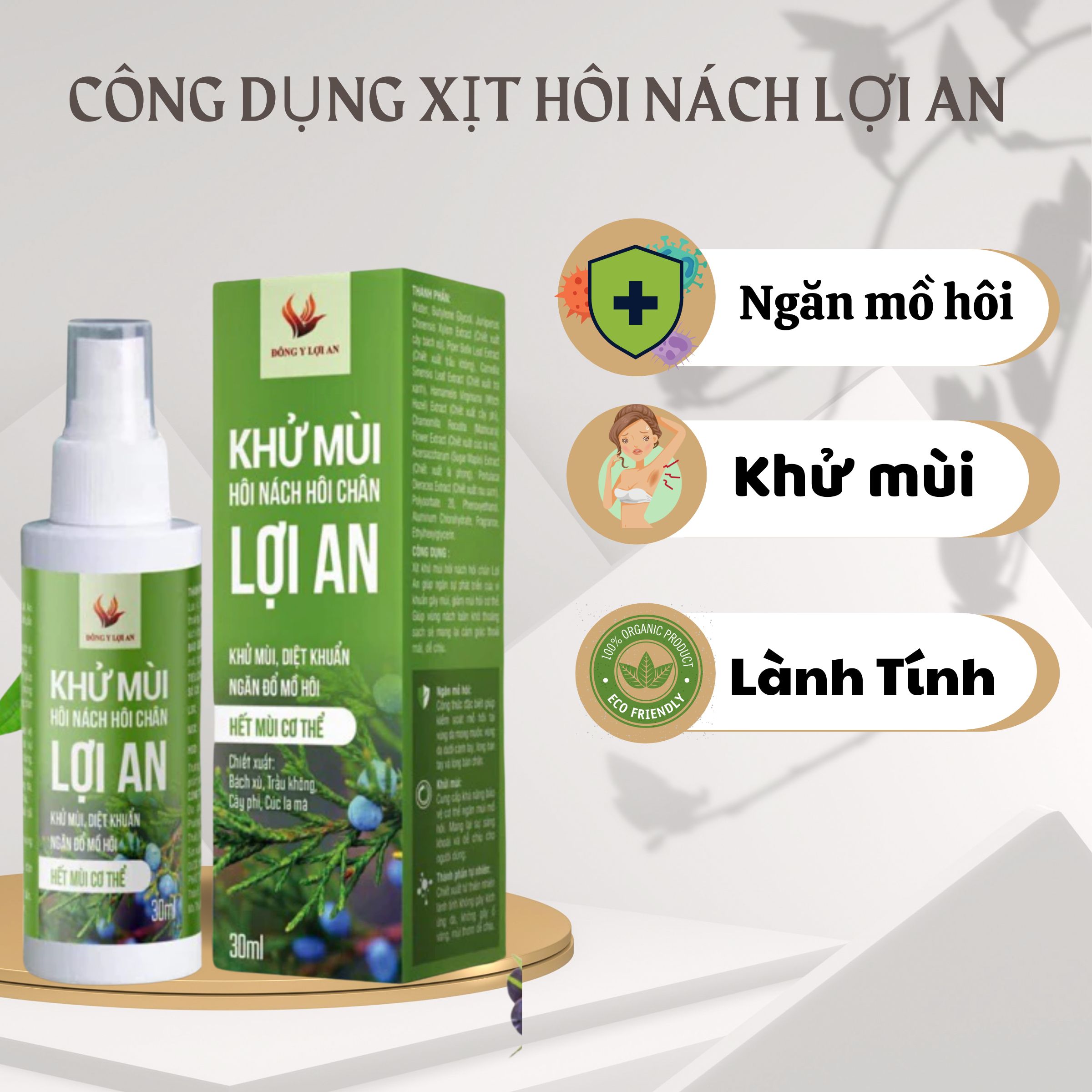 Mô tả Xịt Khử Mùi Hôi Nách Lợi An Giúp Giảm Mùi Hôi Trên Cơ Thể Làm Se Khít Lỗ Chân Lông Cho Người Dùng Dễ Chịu 30ml - 3