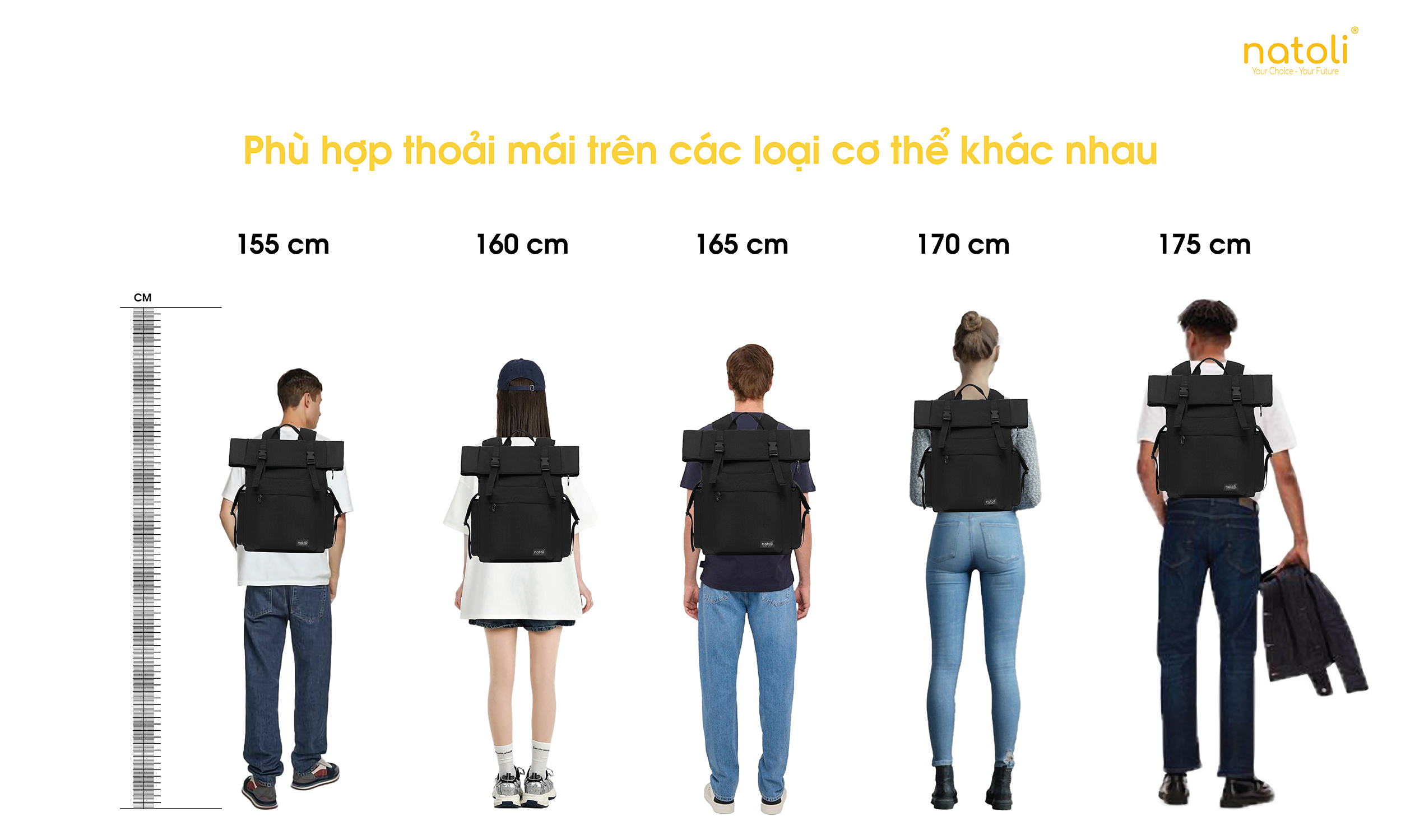 Mô tả Balo chống nước thương hiệu NATOLI chất vải canvas nhiều ngăn du lịch cao cấp BST FOLD BACKPACK B10 - 8