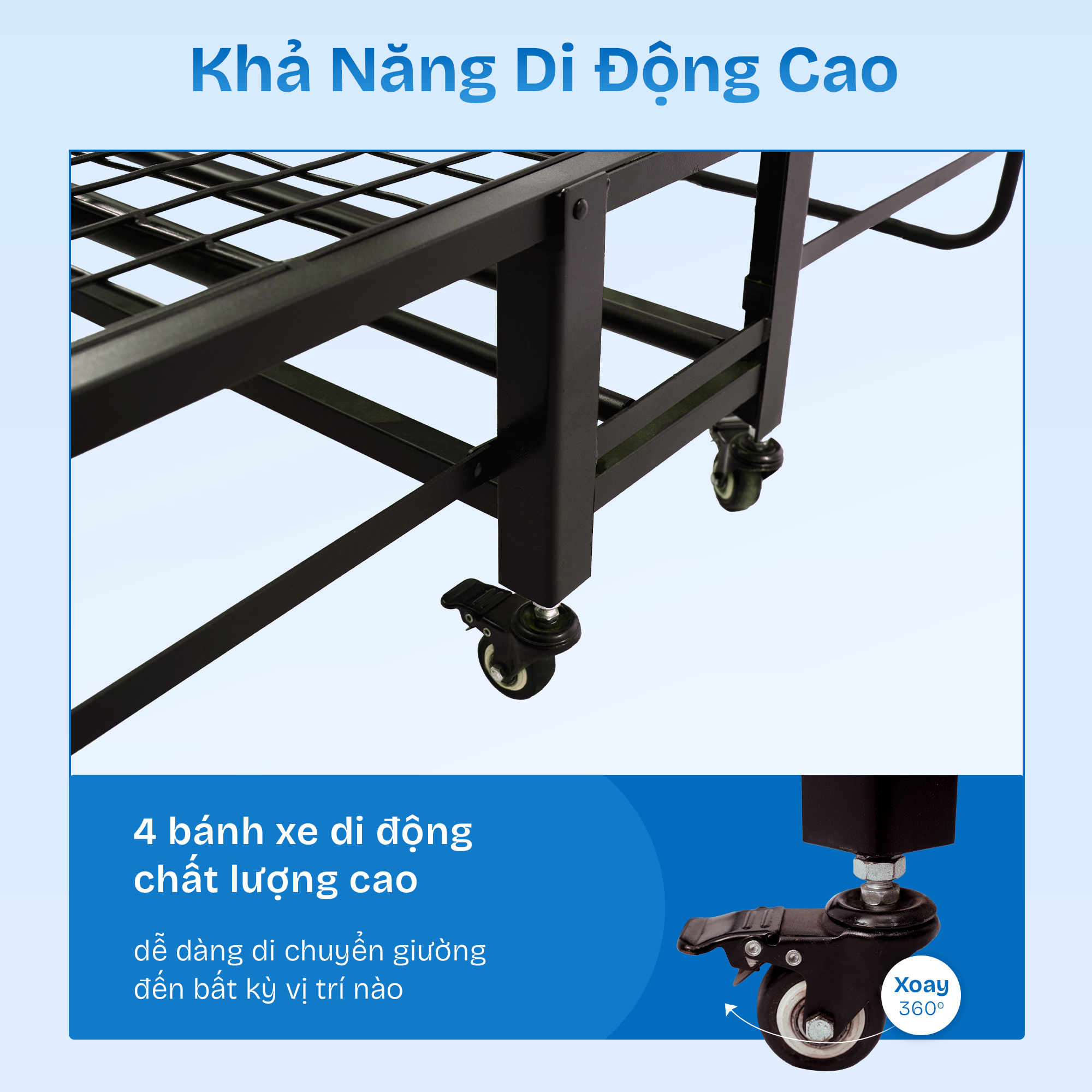 Chi tiết khung giường xếp CHU MY