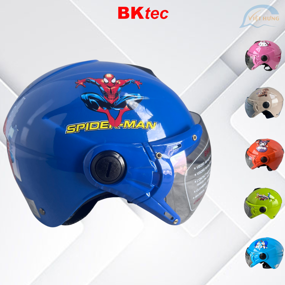 Mô tả Nón bảo hiểm trẻ em BKtec BK14 - Dành cho bé từ 5 đến 10 tuổi, bé nặng dưới 30kg, Vòng đầu từ 52-54cm, Bảo Hành 12 tháng - 1